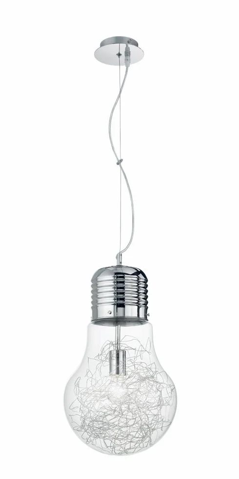 Ideal Lux Luce Max SP1 Big Lampada a Sospensione E27, Alluminio, 30 x 140 cm