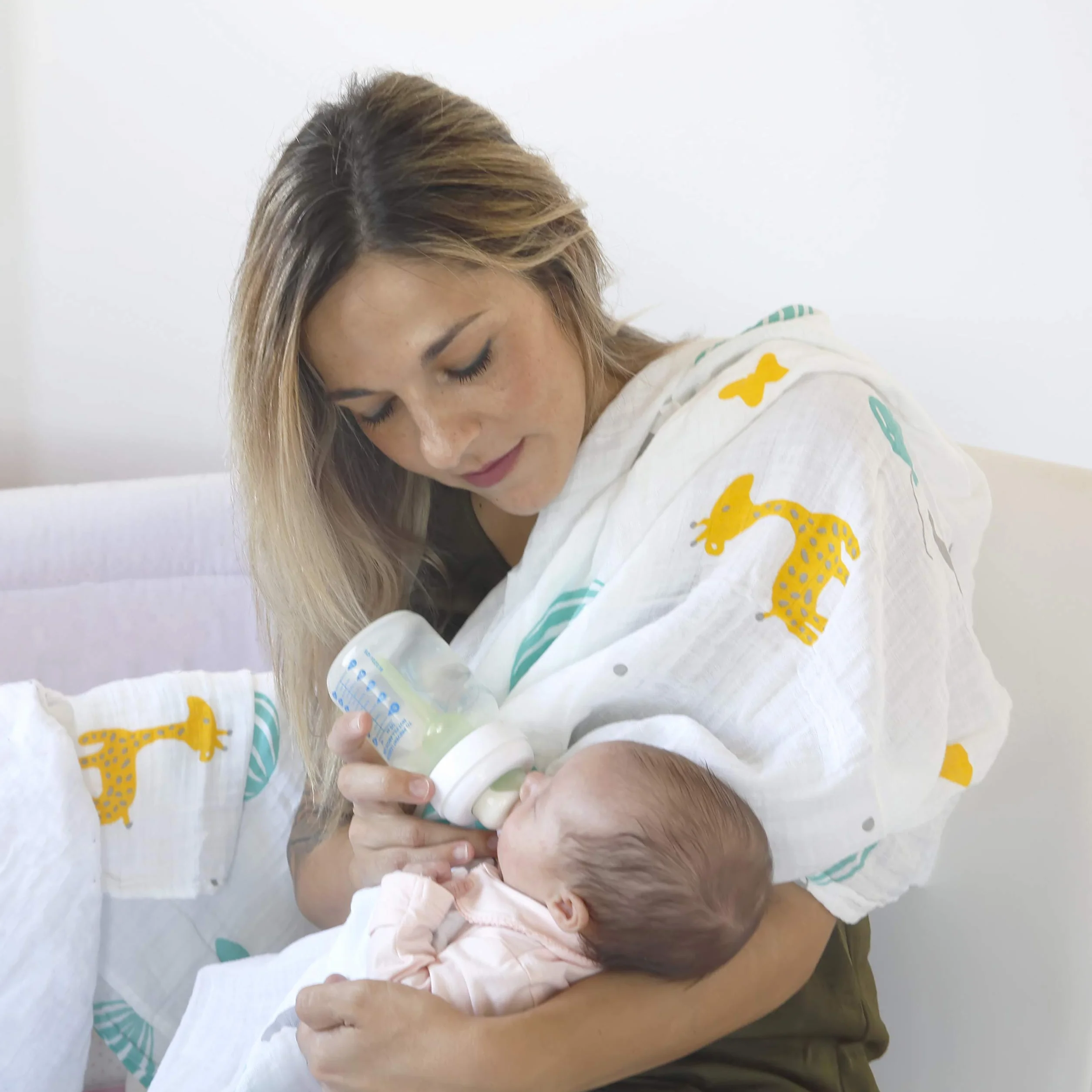 HOMYBABY® Mussola Bebe Cotone Biologico 120x120 - Coperta Neonato Salvietta Mantita