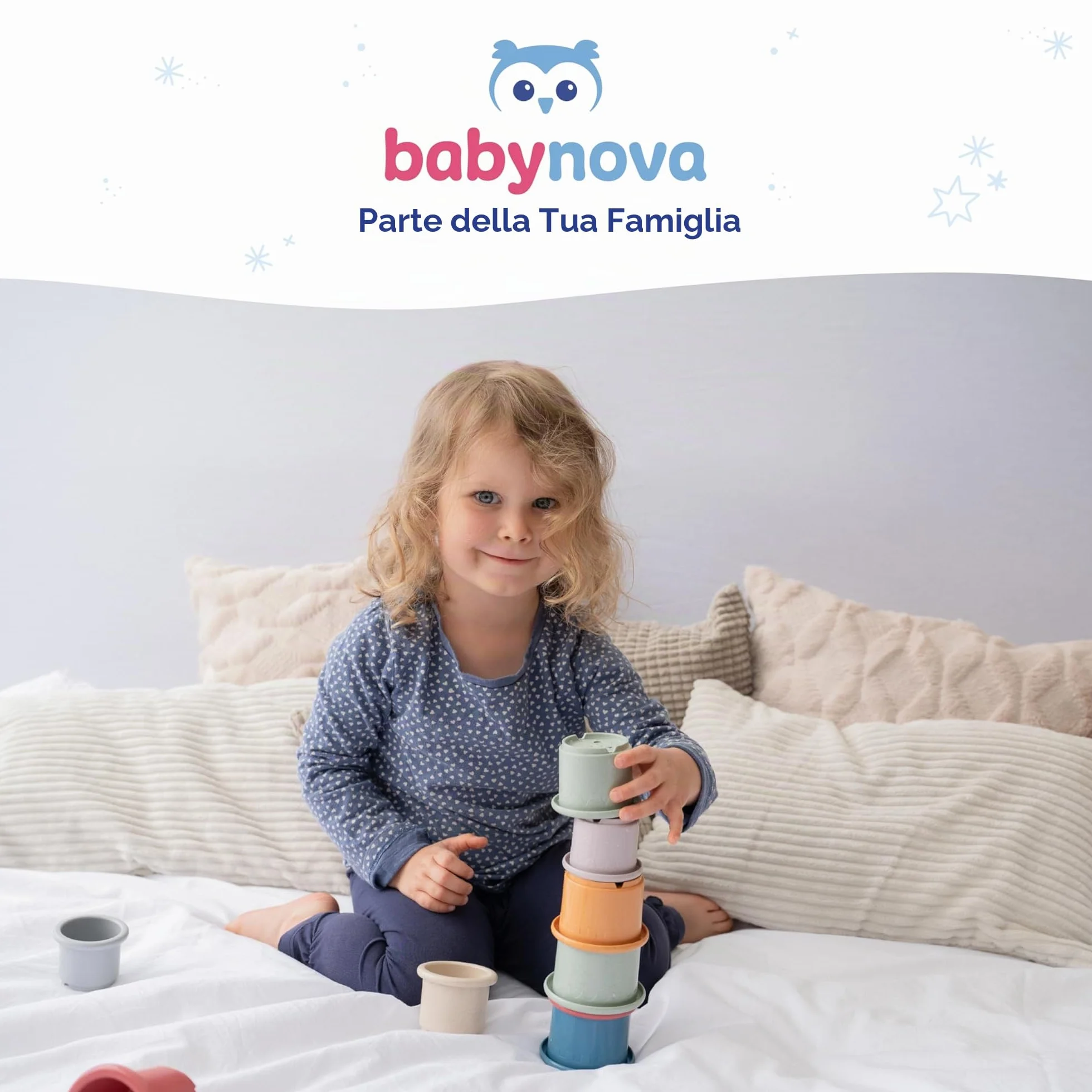 Babynova Catena per Ciuccio con Clip e Anello – Portaciuccio per Bambini – Compatibile con Ciuccio – Accessorio per Passeggino – Senza BPA – Cuori rosa
