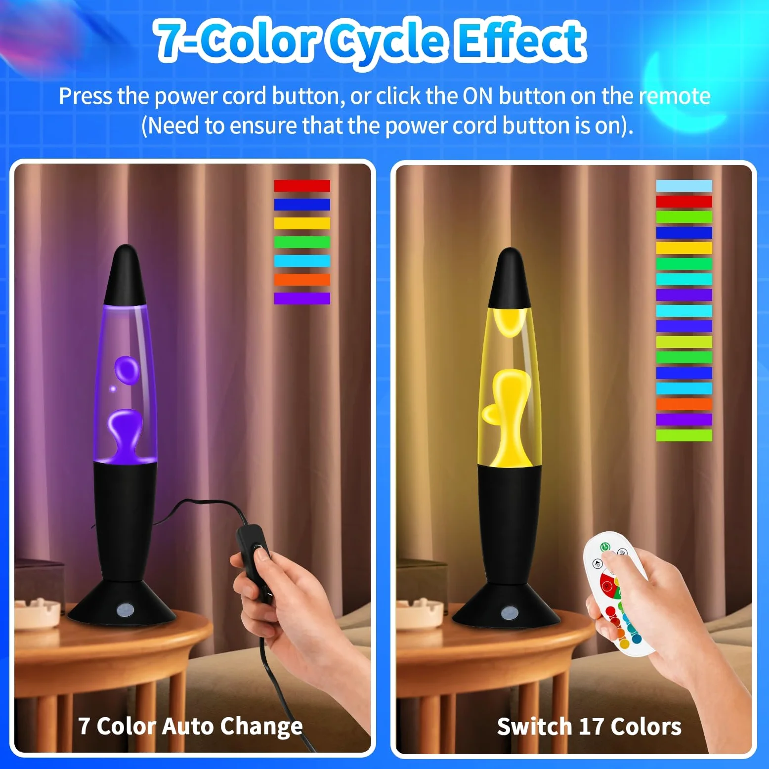 Lampada a Movimento Liquido, 17 Color e Telecomando per Bambini Decorazione