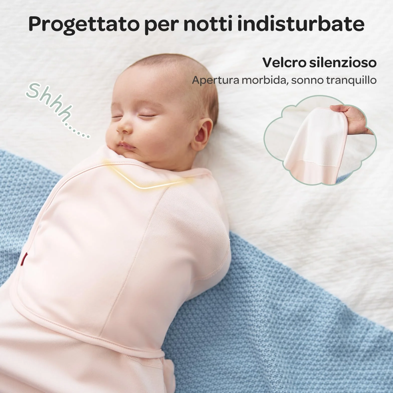 Momcozy Swaddle Neonato 0-3 Mesi 2 Pezzi Rosa
