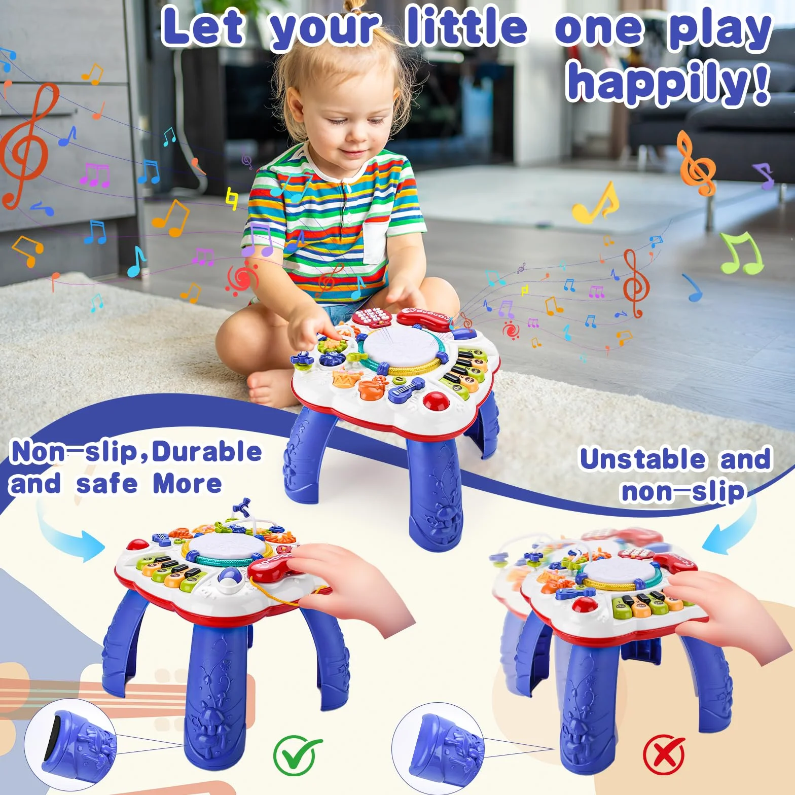 Little Tavolo Attività con Suoni e Luci Giochi Montessori Bambini 1 Anno