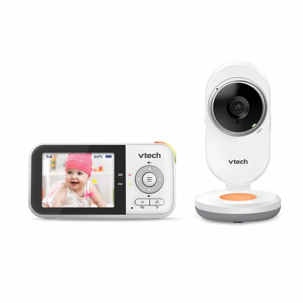 VTech Baby monitor BM3254 con videocamera, schermo LCD 2,8 pollici, luce notturna colori, comunicazione bidirezionale