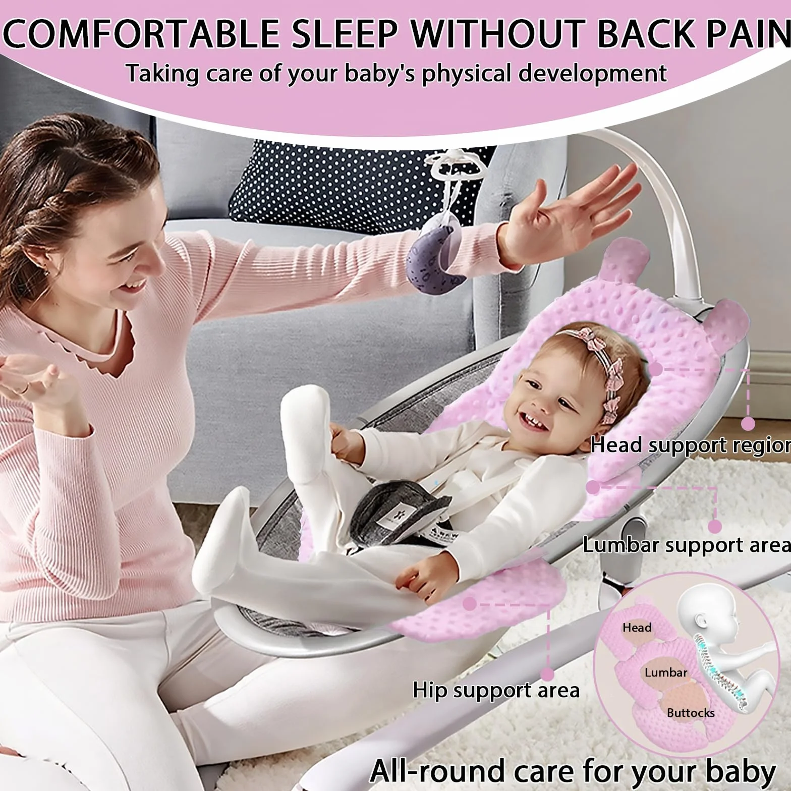 Fancysky Riduttore per Seggiolino Auto Cuscino Universale Passeggino Rosa