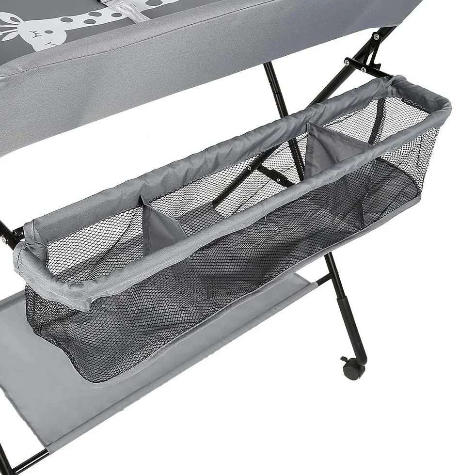 Fasciatoio Pieghevole e Mobile Multifunzionale con Misura, Tavolo Cambio Pannolini Bebè MAX 50 kg