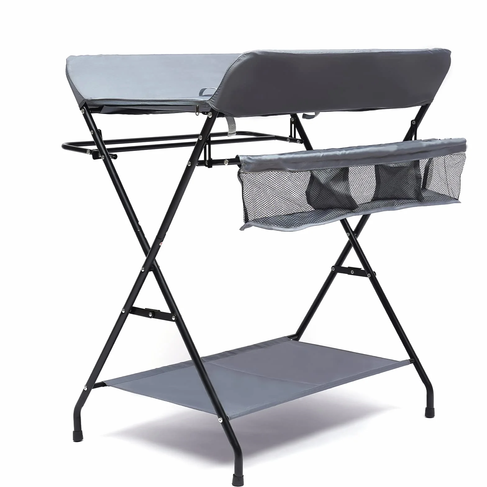 Fasciatoio portatile pieghevole per neonati con cintura di sicurezza 80x63x96 cm