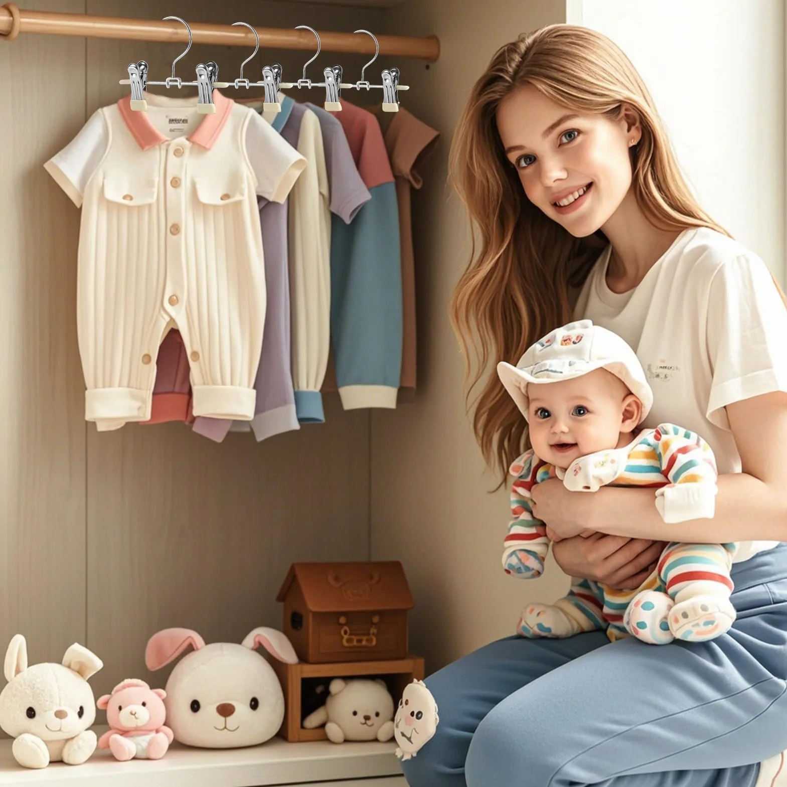 Grucce Bambini in Metallo 20 Pezzi 17 cm per Pantaloni, Vestiti, Calzini e Biancheria Intima