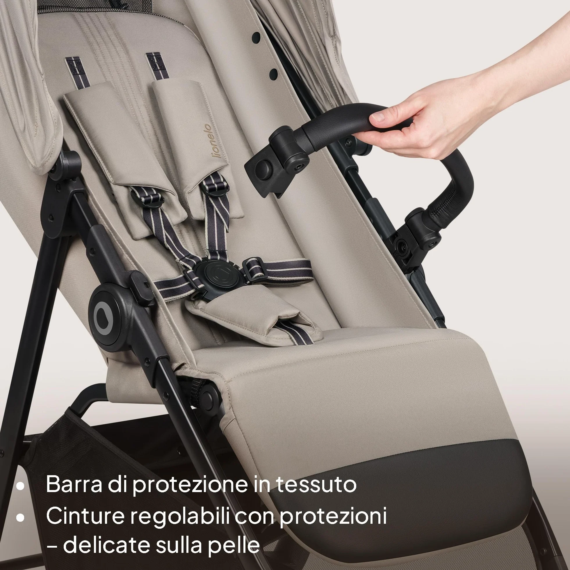 LIONELO EMERALD Passeggino Leggero Compatto Pieghevole Bambini 22 kg 4 anni Chiusura una Mano Ruote EVA Schienale Reclinabile Cappottina Impermeabile XXL UPF50+
