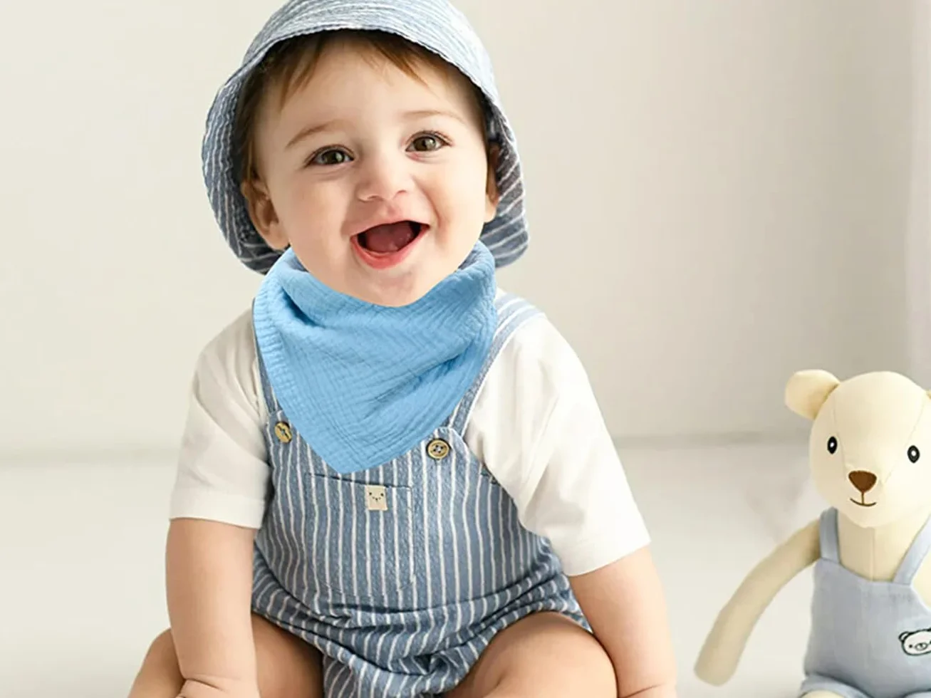 SLOSH Bavaglino Neonato Cotone Lavabile Assorbenti Morbidi Panno Drool per Burp
