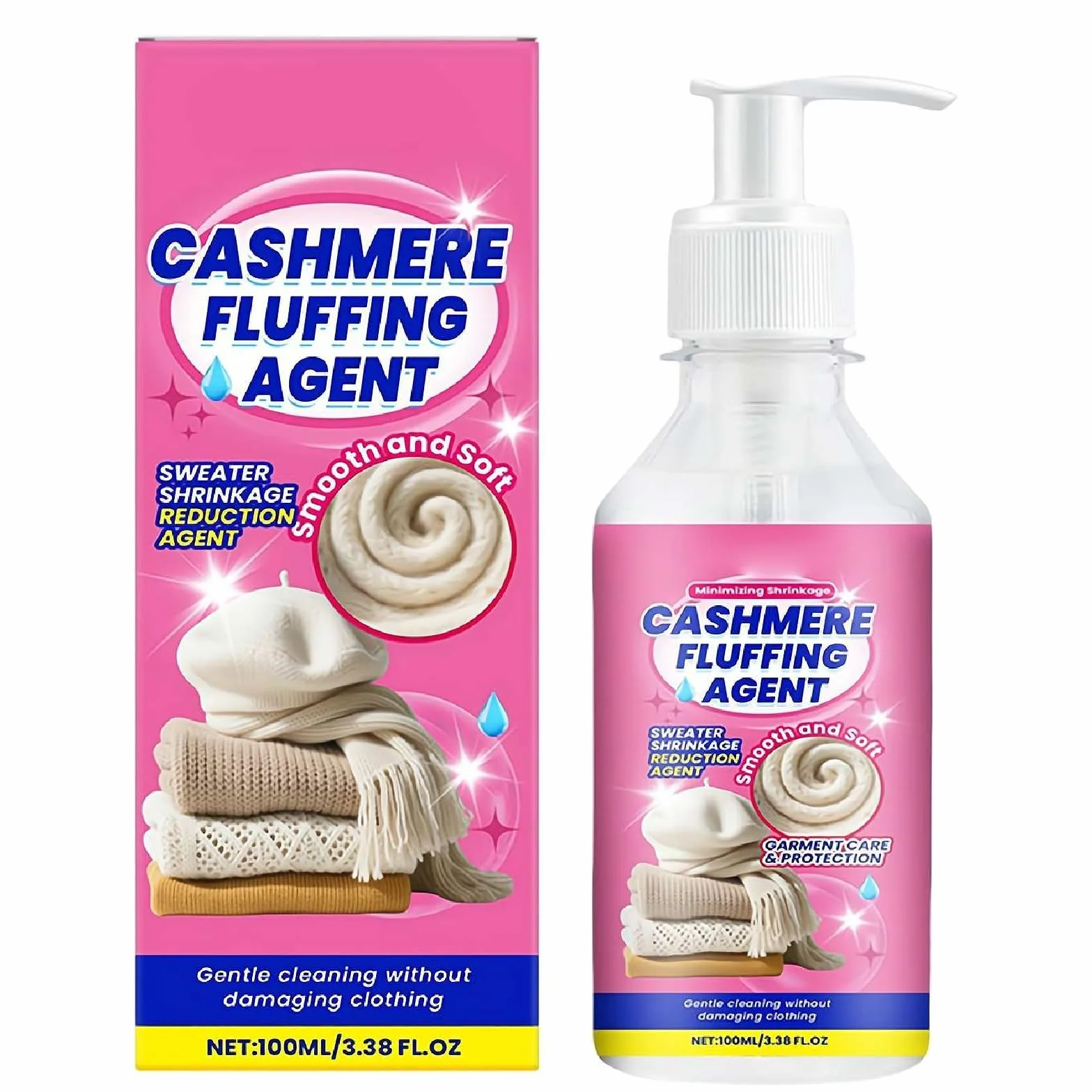 Soluzione riparatrice restringente per maglioni di lana 100 ml, ripristina tessuti lana e cashmere, trattamento nutriente