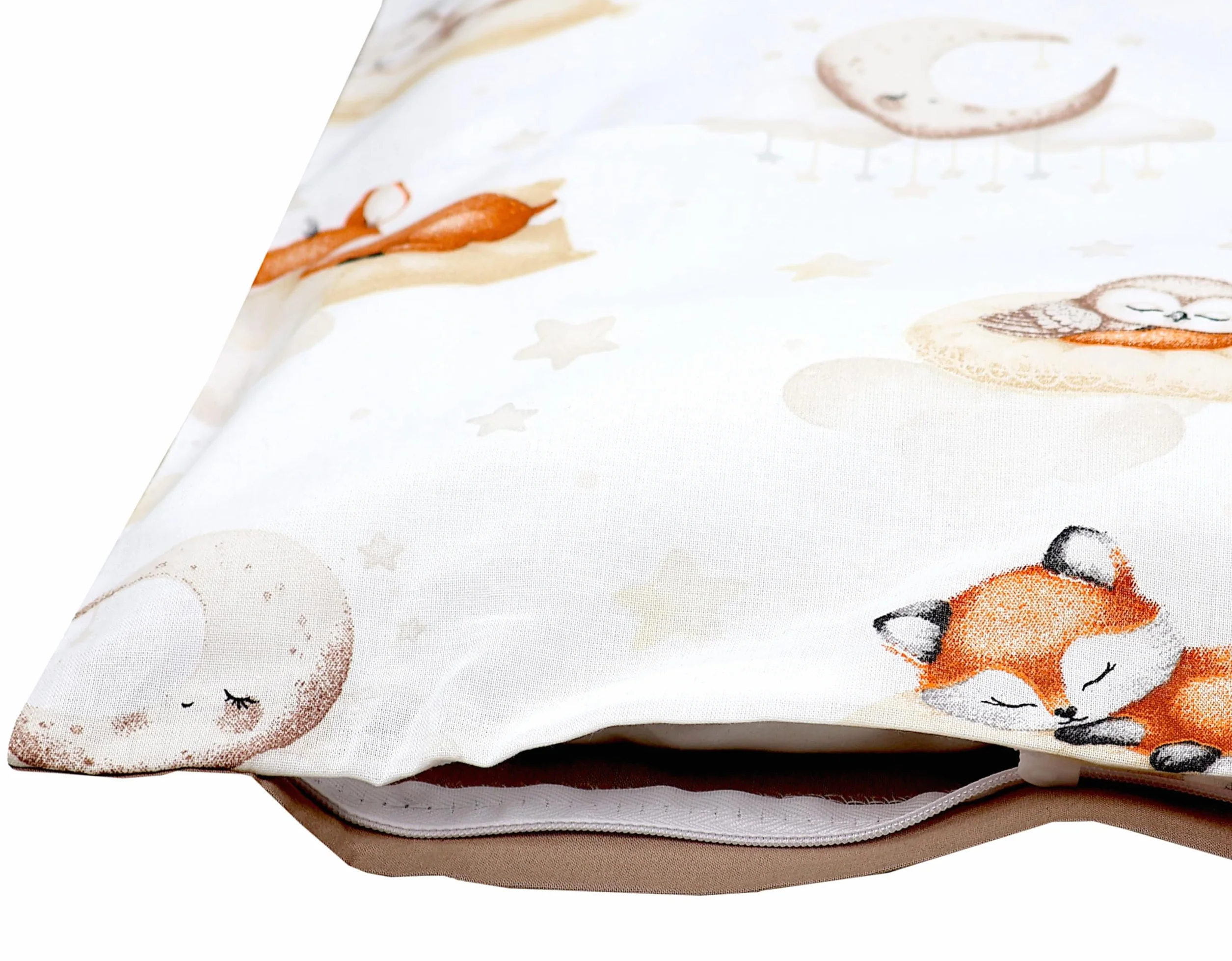 TupTam Federa per Cuscini Bambini Motivi Decorativi Cuccioli addormentati Beige 40 x 60 cm
