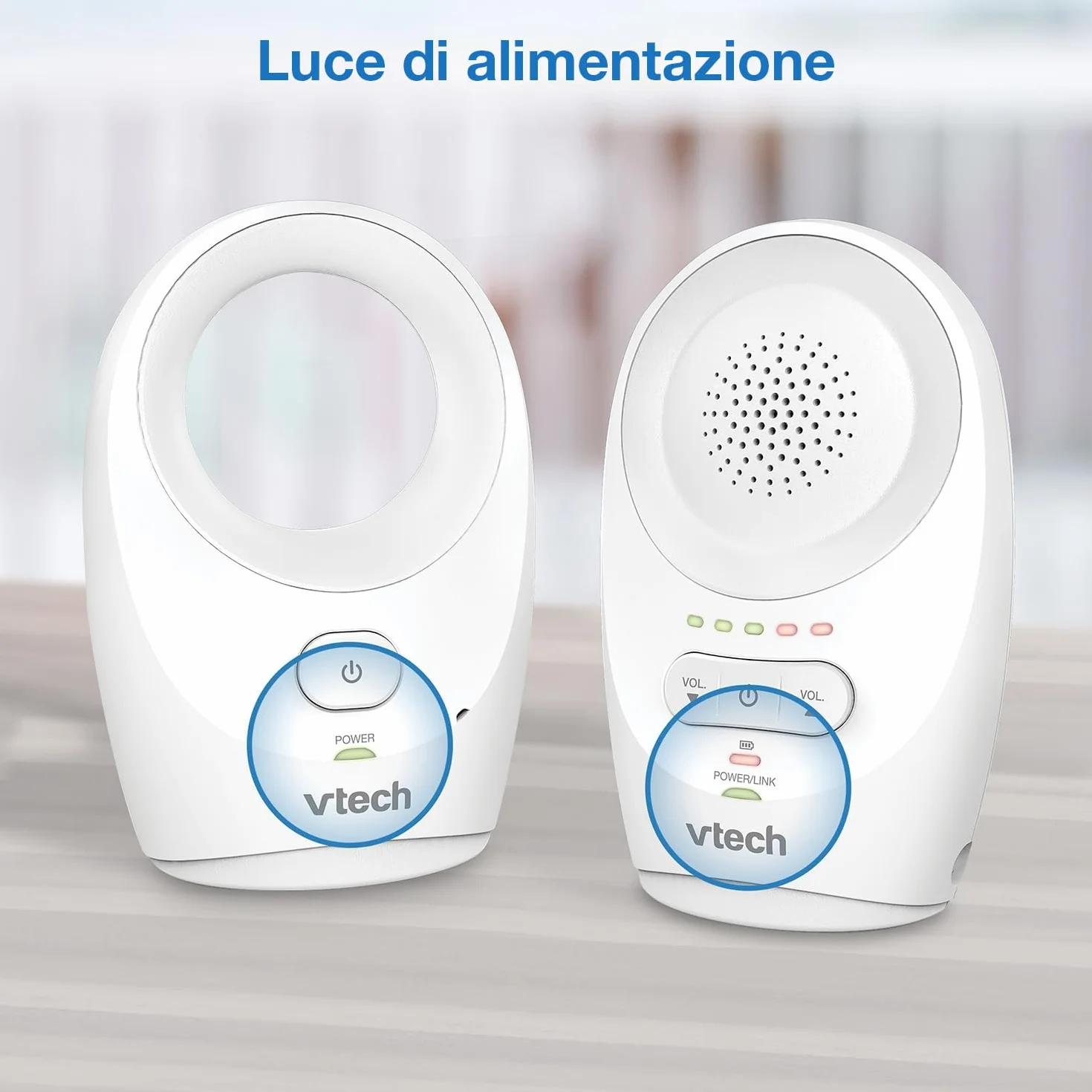 VTech DM1111 Digital Audio Baby Monitor DECT Monitor per Bambini con Rilevamento Livello Rumore e Clip Cintura