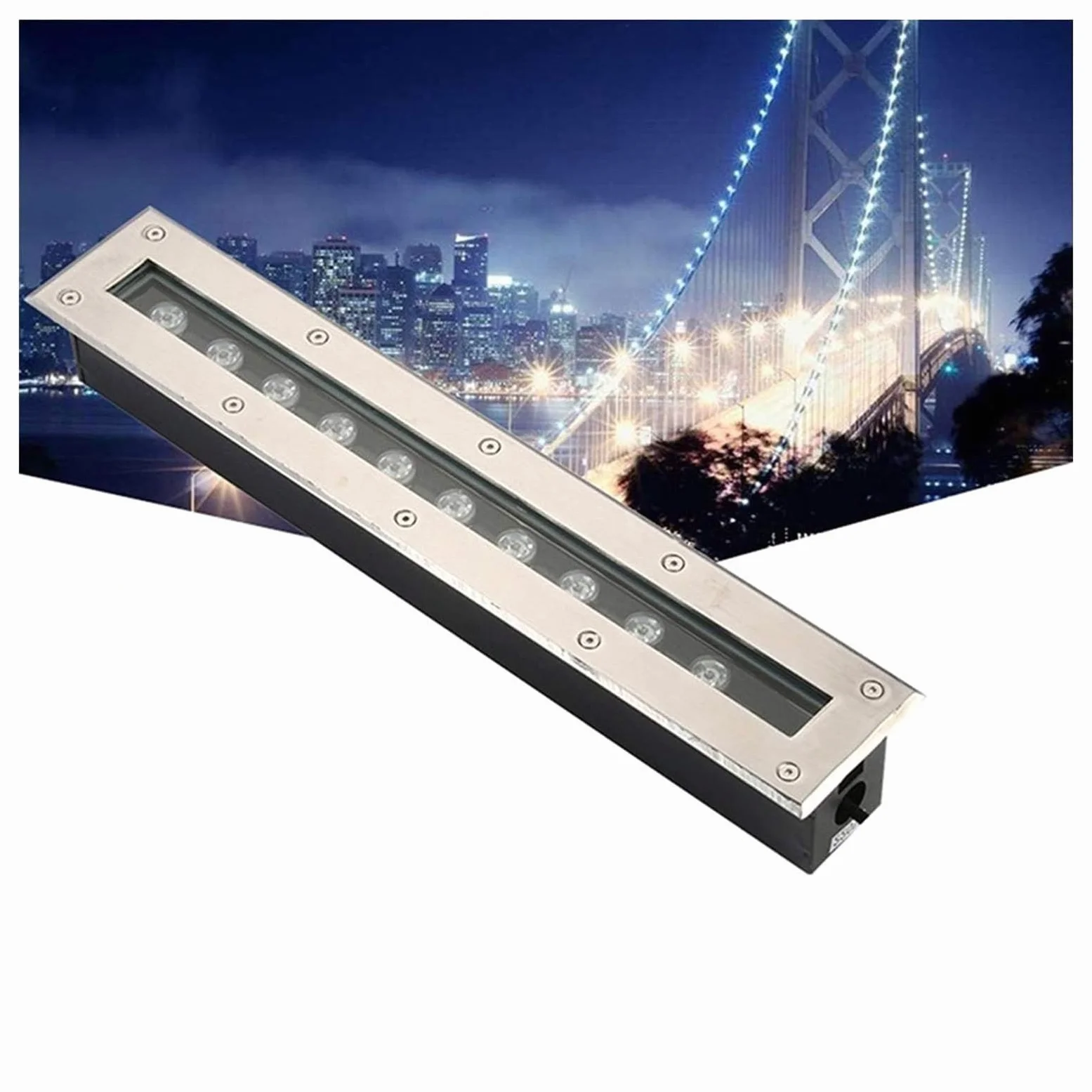 Faretto Luce Da Pavimento - Faretti LED Esterno, Luci Interrate Rettangolari 85-265V, Segnapasso Da Incasso Impermeabile IP65, Luci Paesaggistiche Per Esterni A 6 Colori ( Color : White , Size : 18W )