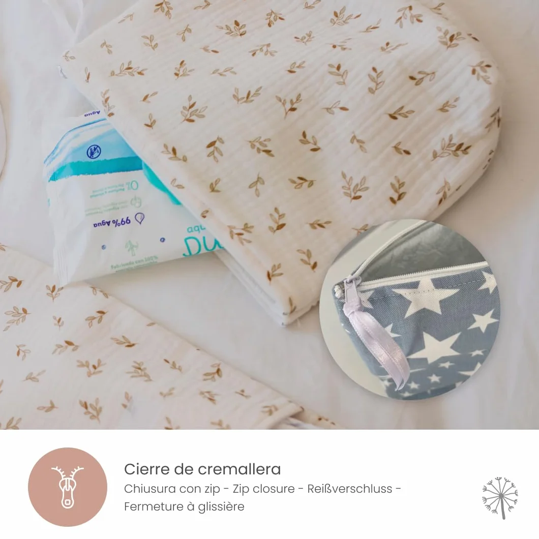 MIMUSELINA Borsa da Toilette per Neonati Impermeabile Fatta a Mano