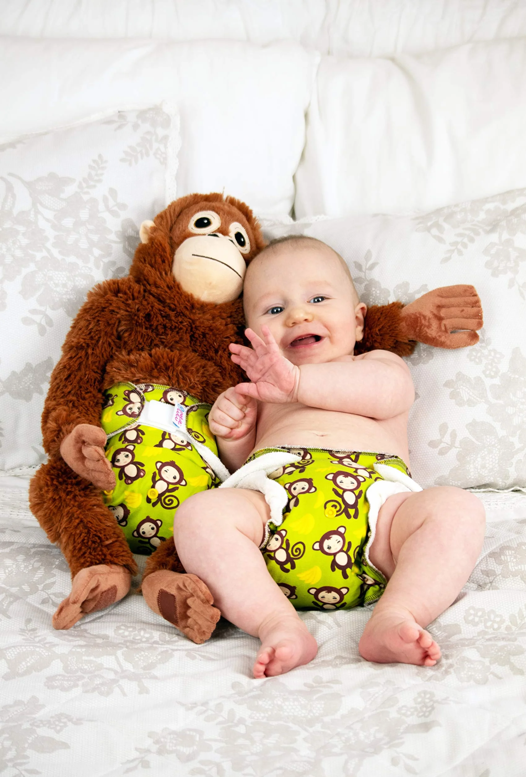 Petit Lulu Pannolino in Tessuto Bambù Taglia Unica Hook & Loop Birth To Potty Prodotto in Europa