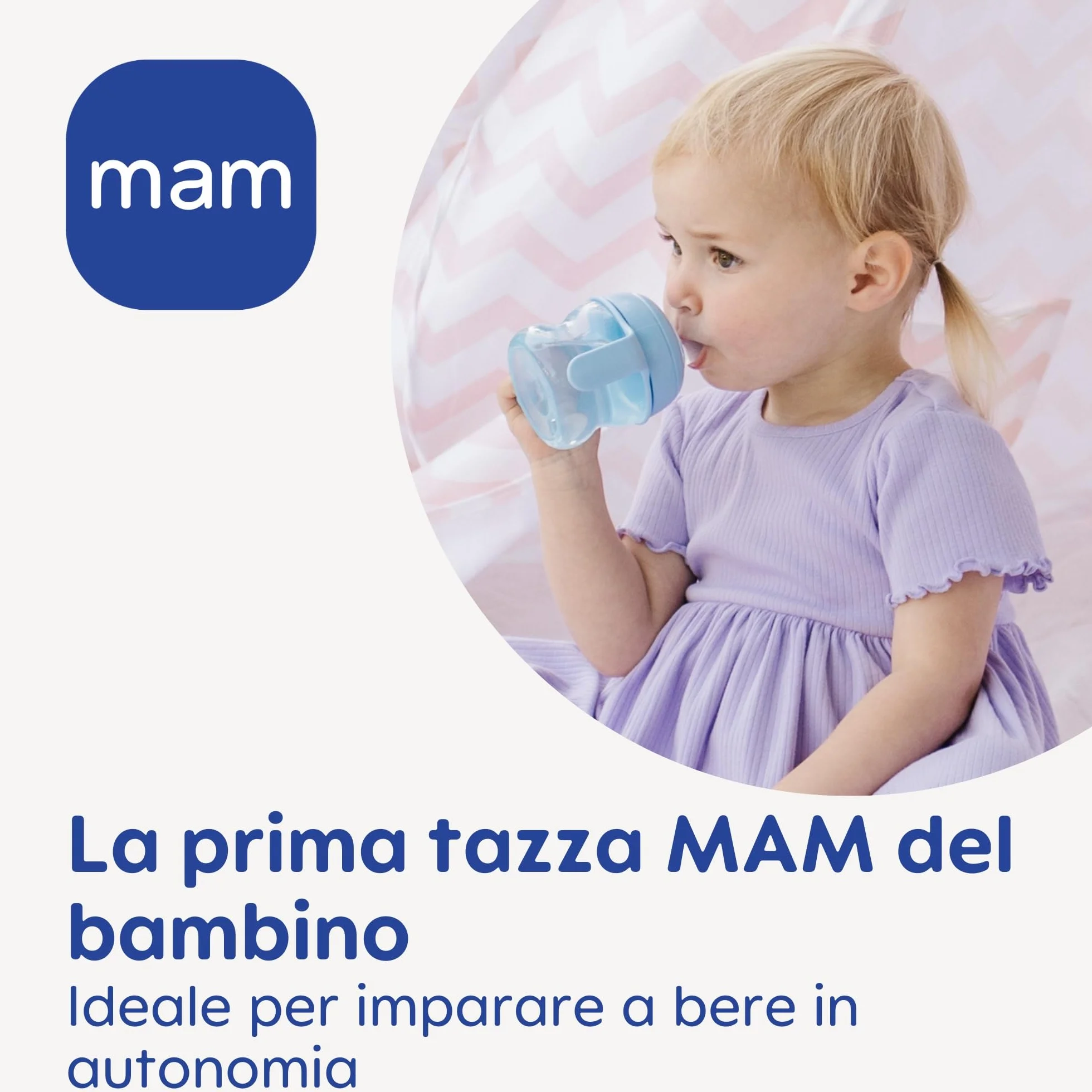 MAM Starter Cup Tazza bambini 150 ml Biberon acqua latte neonati 4+ mesi morbido beccuccio anti-goccia Borraccia neonato forma arrotondata manici antiscivolo Rosa