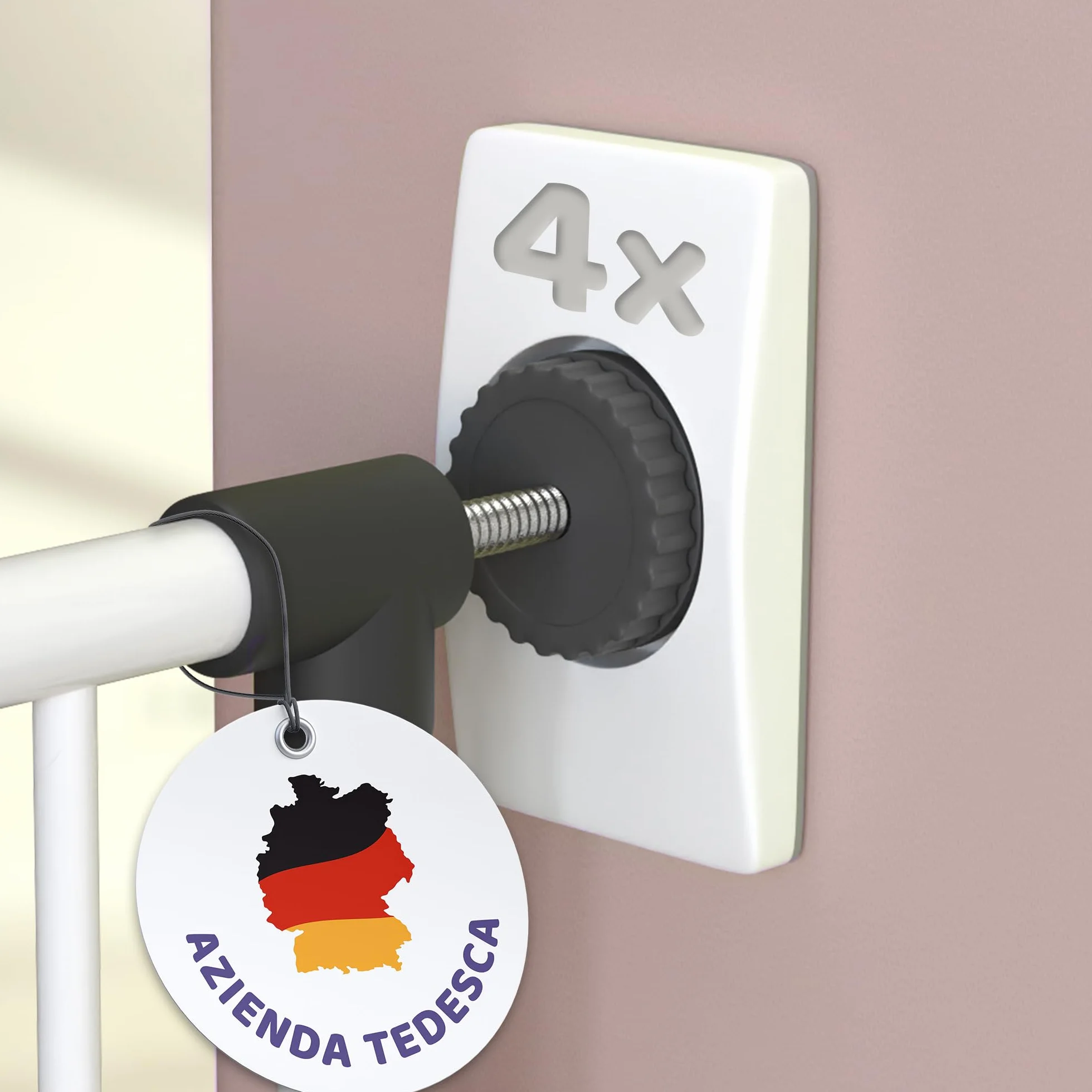 Protezioni per Cancelletto Scale & Porta – Protezione Muro Senza Forare – Supporti Antiscivolo per Barriere di Sicurezza Bambini e Cani
