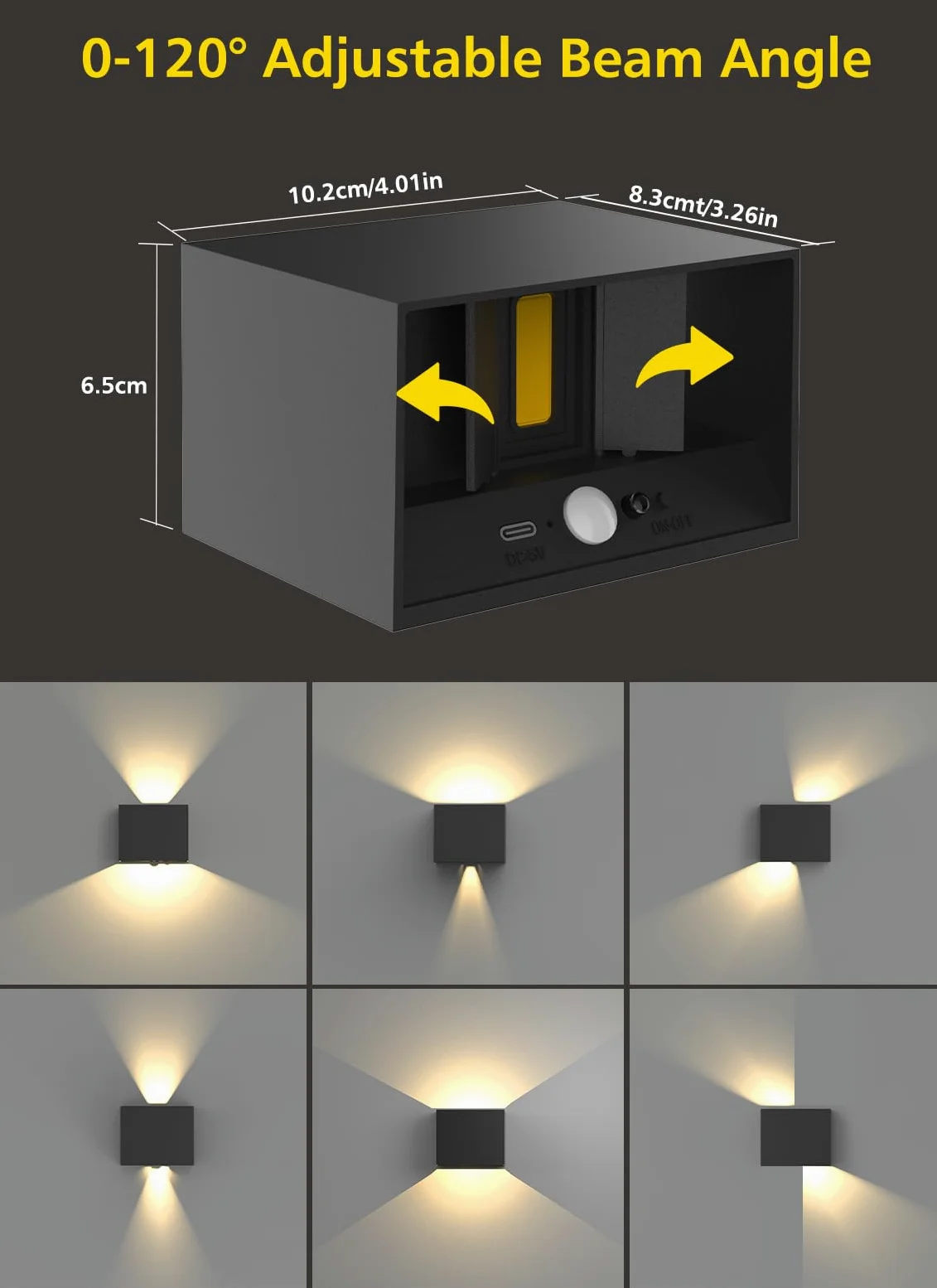 T-SUN 4 Pezzi Applique a Muro con Sensore di Movimento con Telecomando, 3 Modalità Lampada da Parete Ricaricabile Senza Fili, Applique a Muro Alto e Basso con Timer per Interni/Esterni