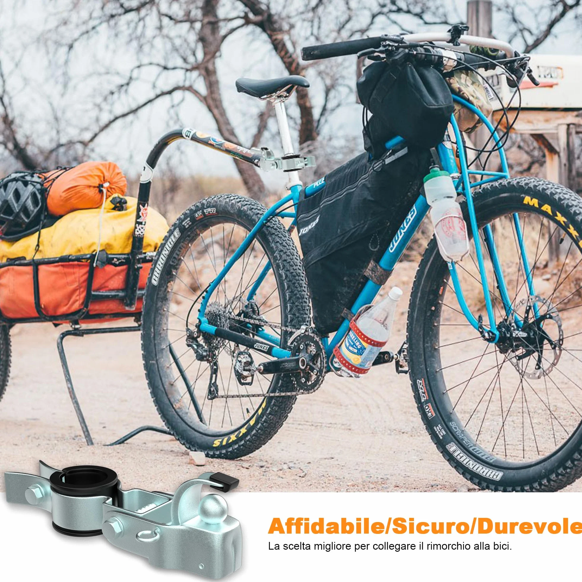 Gancio per Rimorchio Bici, Attacco Rimorchio Bicicletta, Sistema di Traino Compatibile Reggisella
