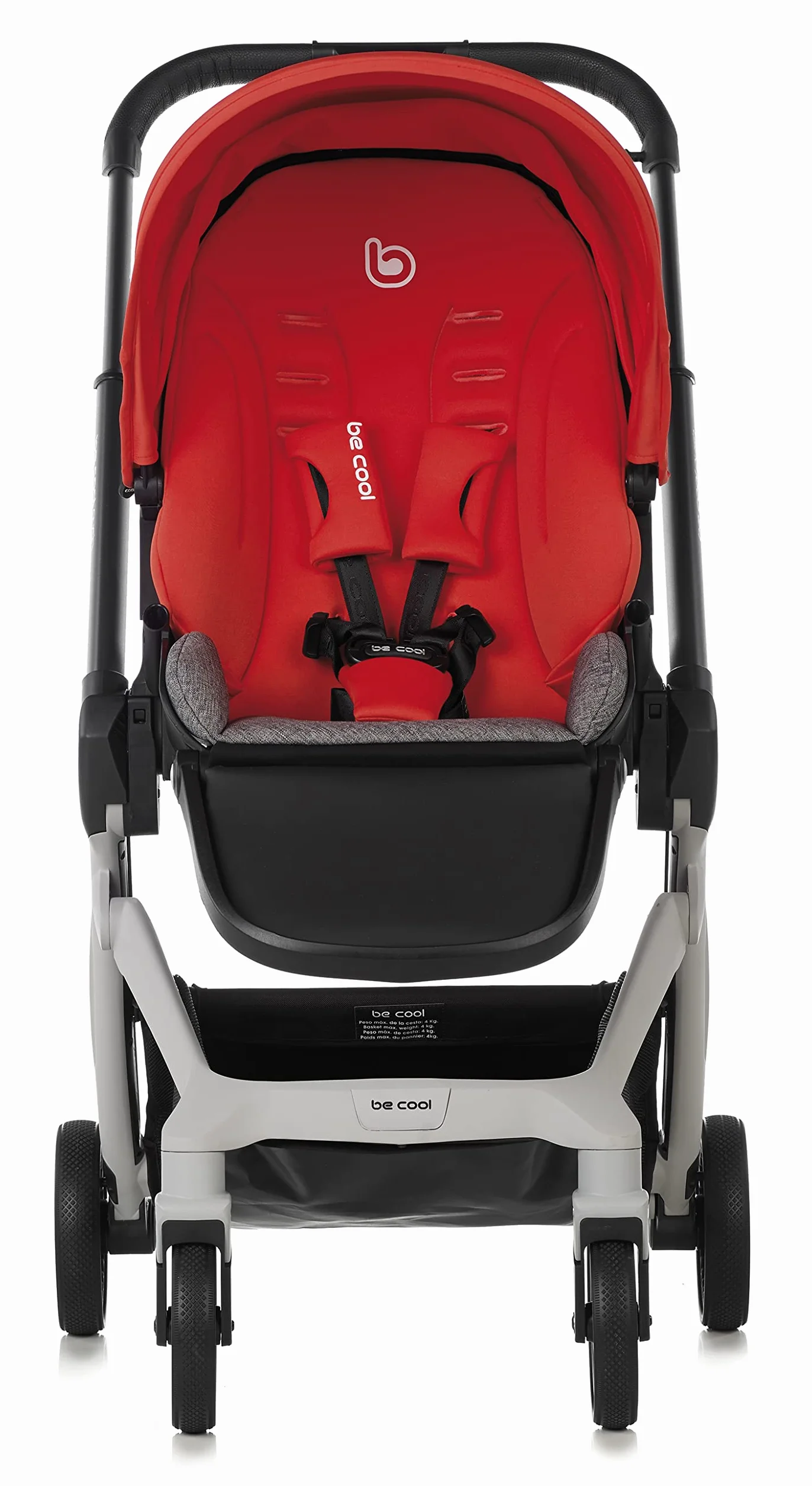 Be Cool Push Passeggino con seduta reversibile, alluminio, chiusura compatta, parapioggia e borsa per il cambio