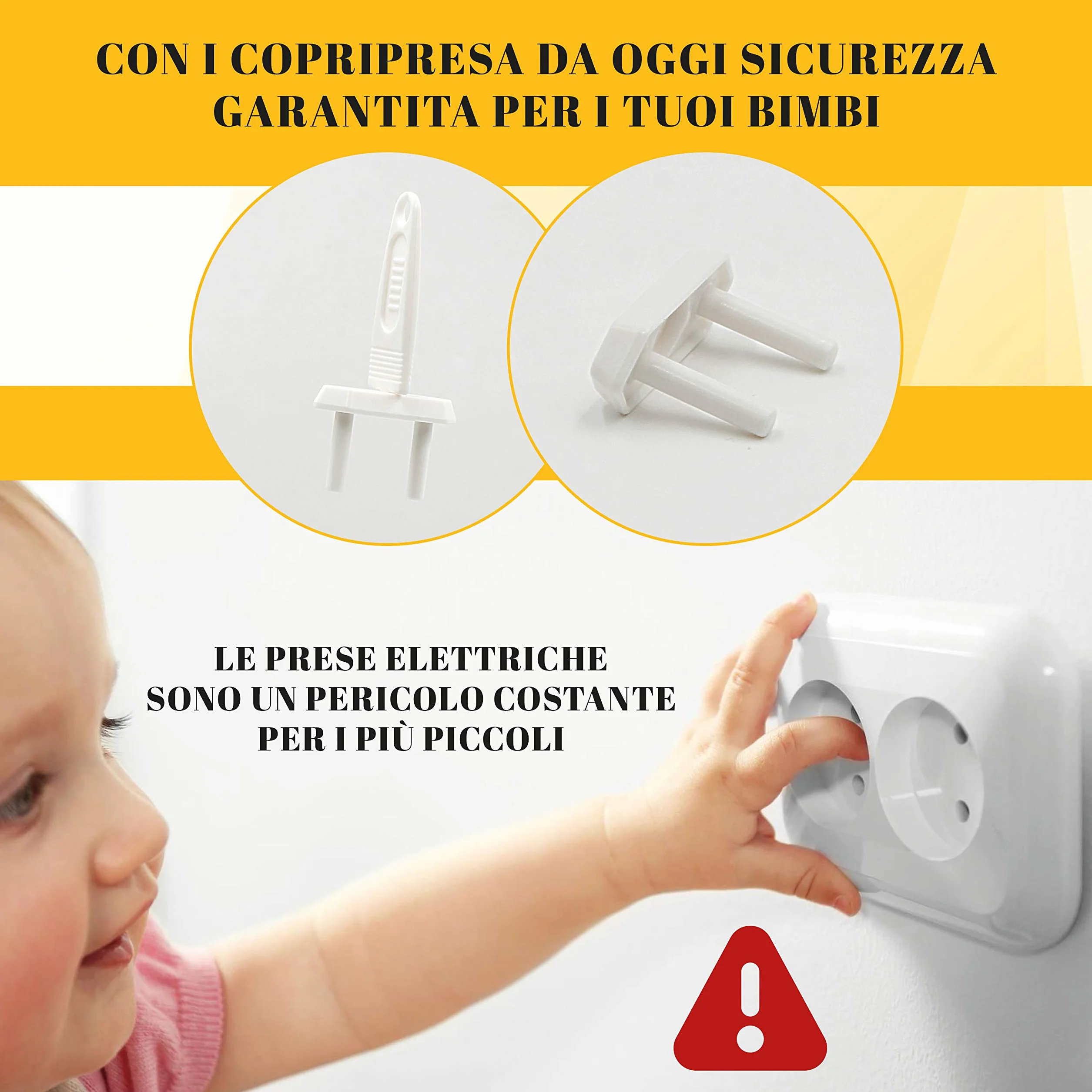 Odelu Copriprese Per Bambini Bianche 4 Chiavi Protezione Prese Elettriche