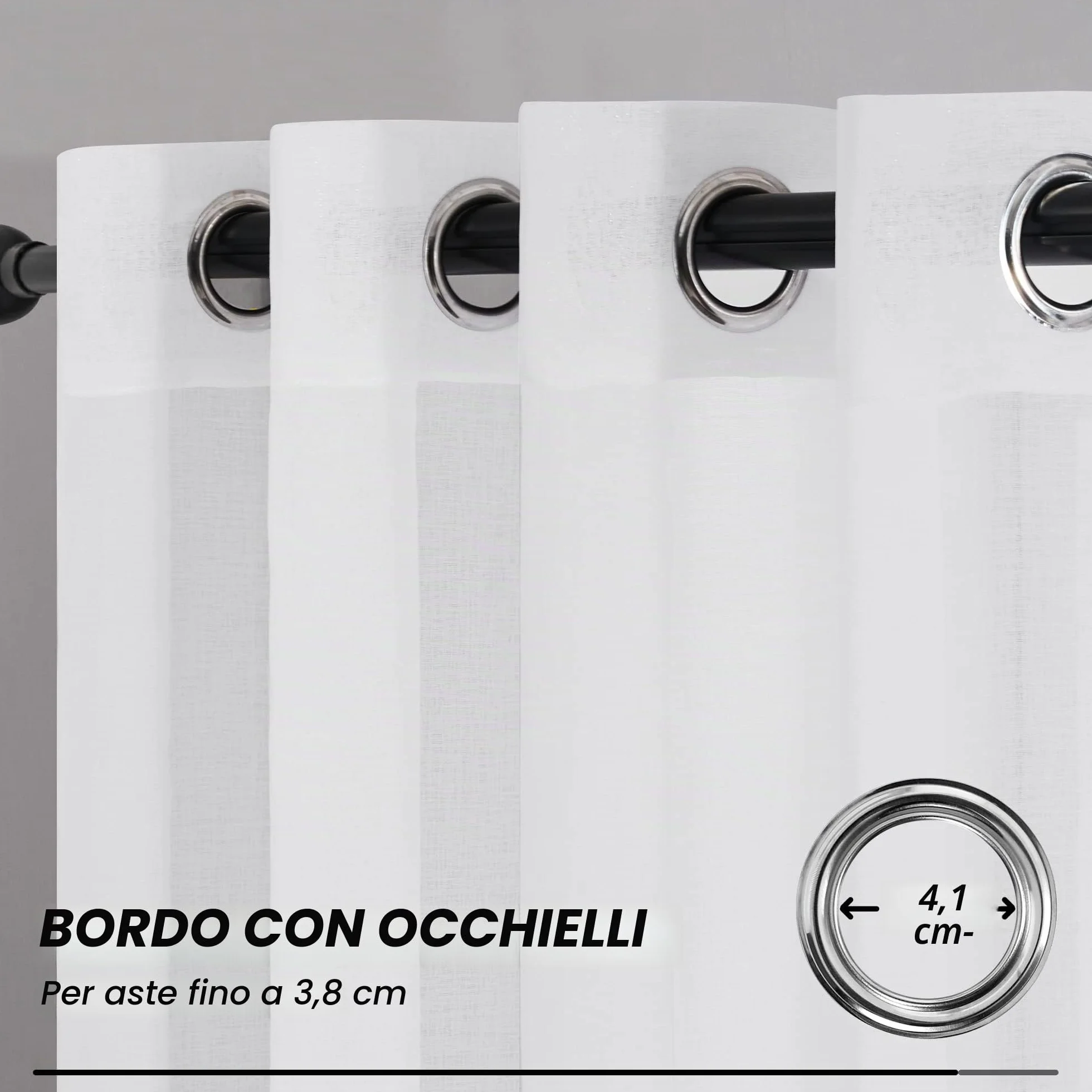 Deconovo Tende Voile Camera da Letto 140x290 cm Bianco 2 Pezzi