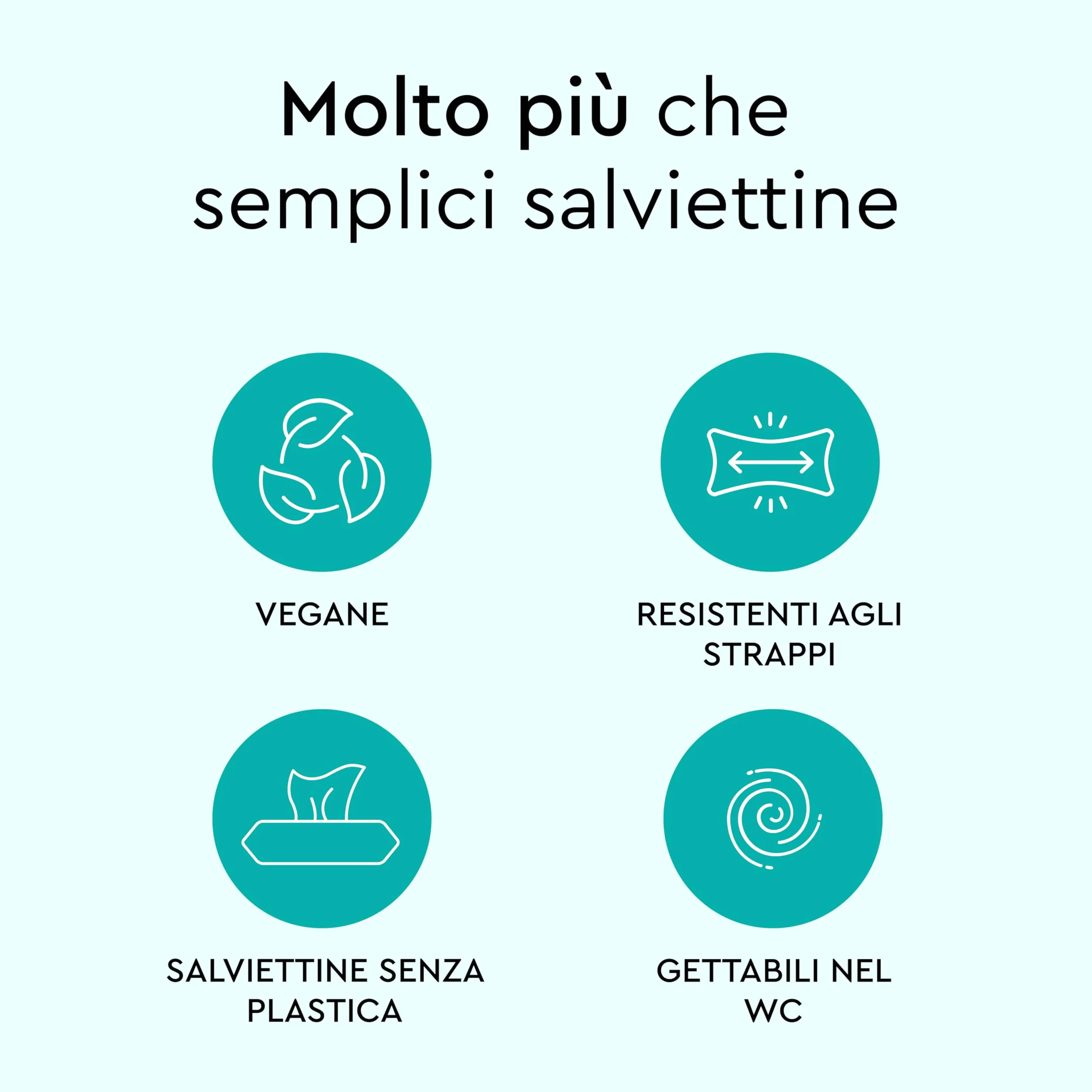 LILLYDOO Salviettine Gettabili nel WC 60 Pezzi 100% Tessuto Senza Plastica