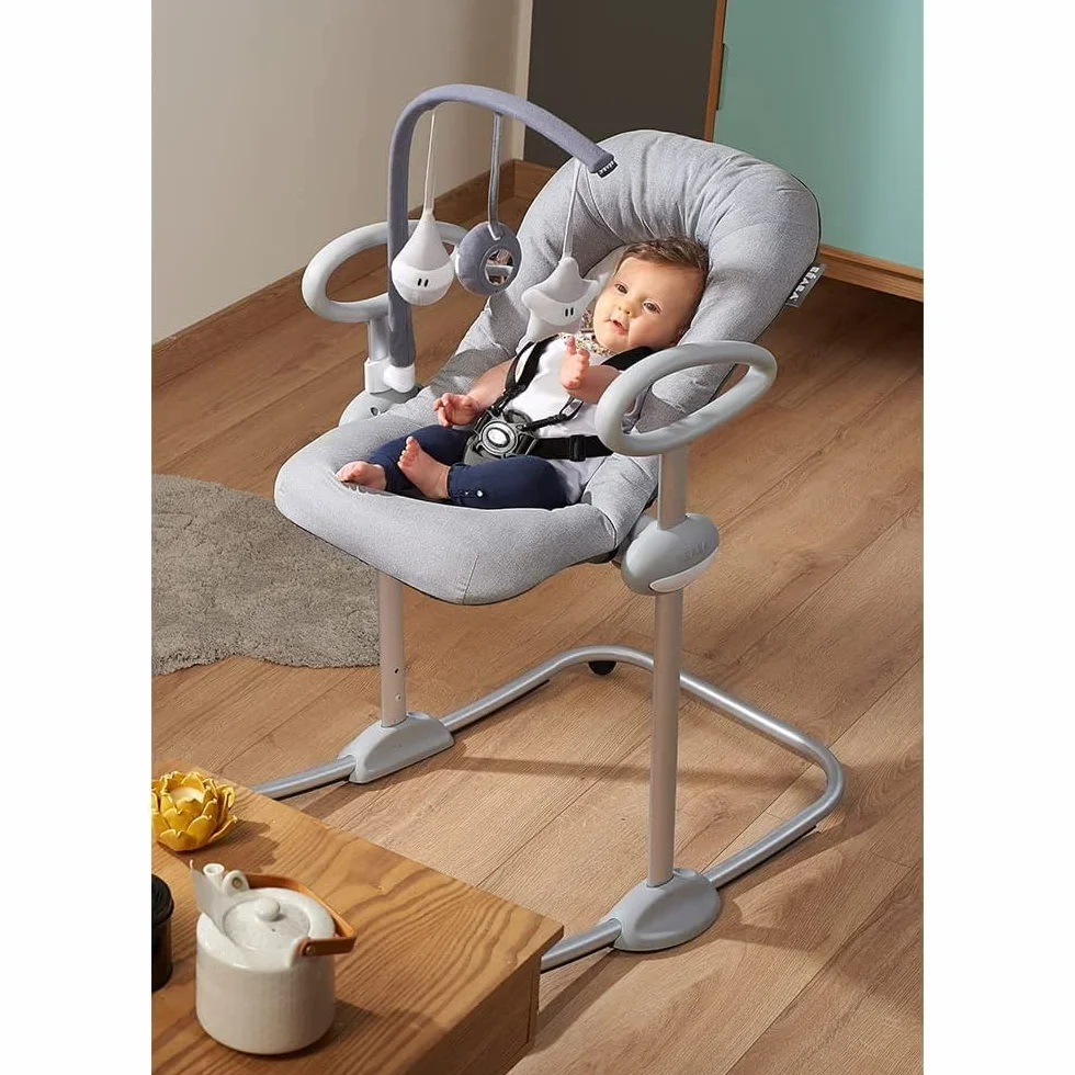 BÉABA Play/Activity Arch Transat Up & Down III, 3 giocattoli rotanti, sviluppo, ergonomico, grigio