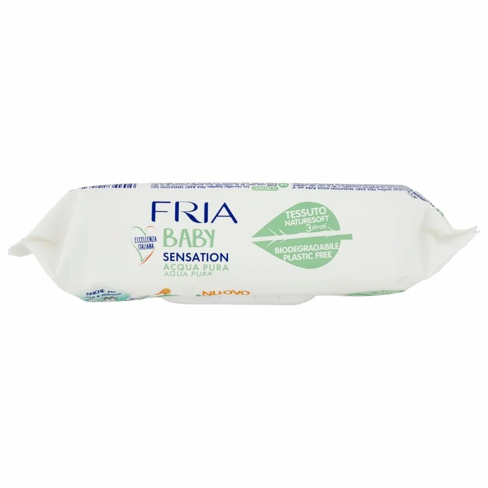 Fria Baby Sensation Acqua Pura Salviette per Cambio Pannolino, 98% Acqua Purificata, 70 Salviette