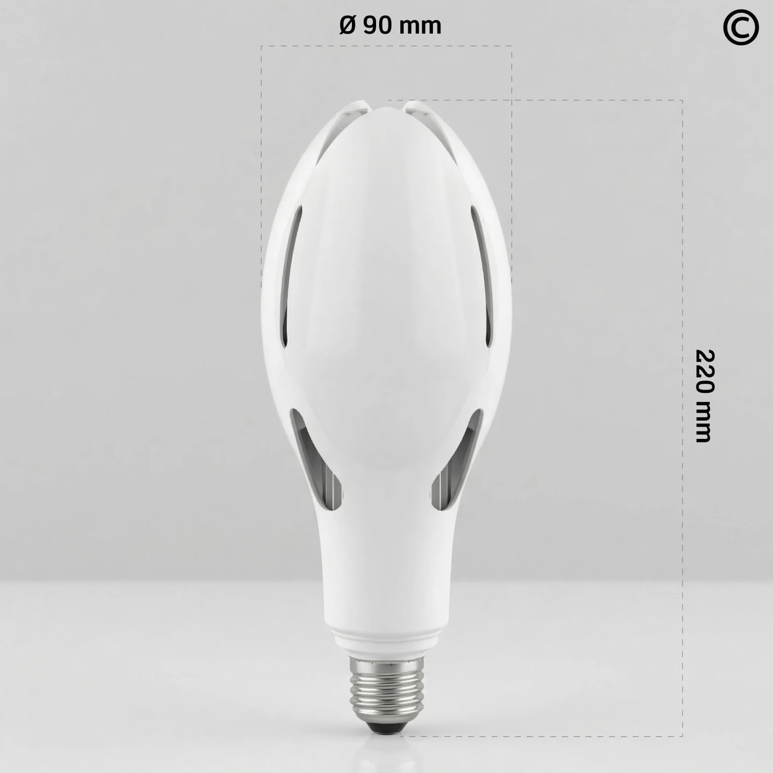 2 Lampadine LED con Attacco E27 Industriali 22W a Oliva Ø90mm Chip CREE SMD 4000 Lumen Garanzia 3 Anni - Luce Naturale 4000K - Lampade da Interno Alta Luminosità 111 lm/W Non Dimmerabili in Plastica