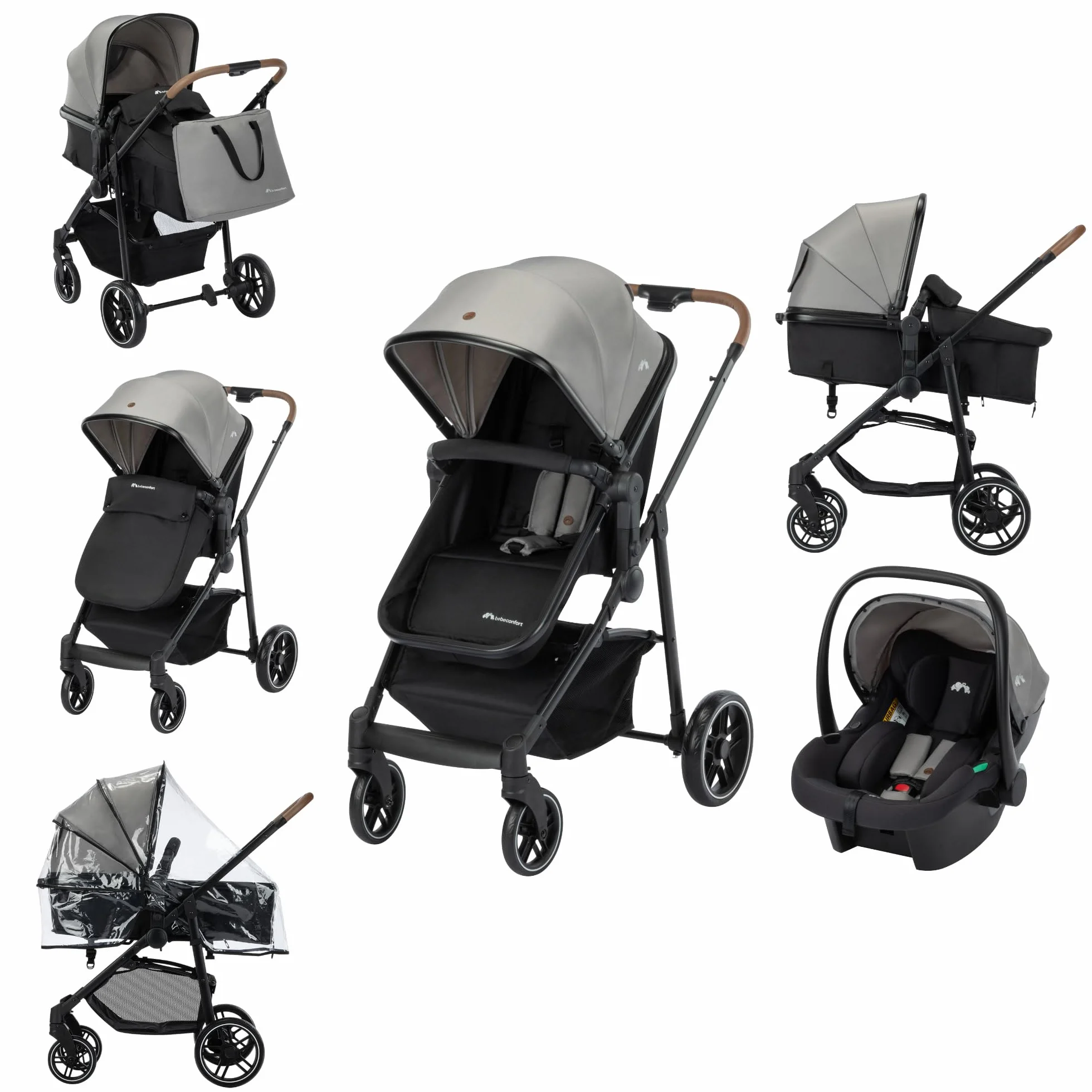 Bebeconfort Haze Trio Lux Passeggino Trio 0-4 anni 22 kg 2 in 1 Tinted Grey