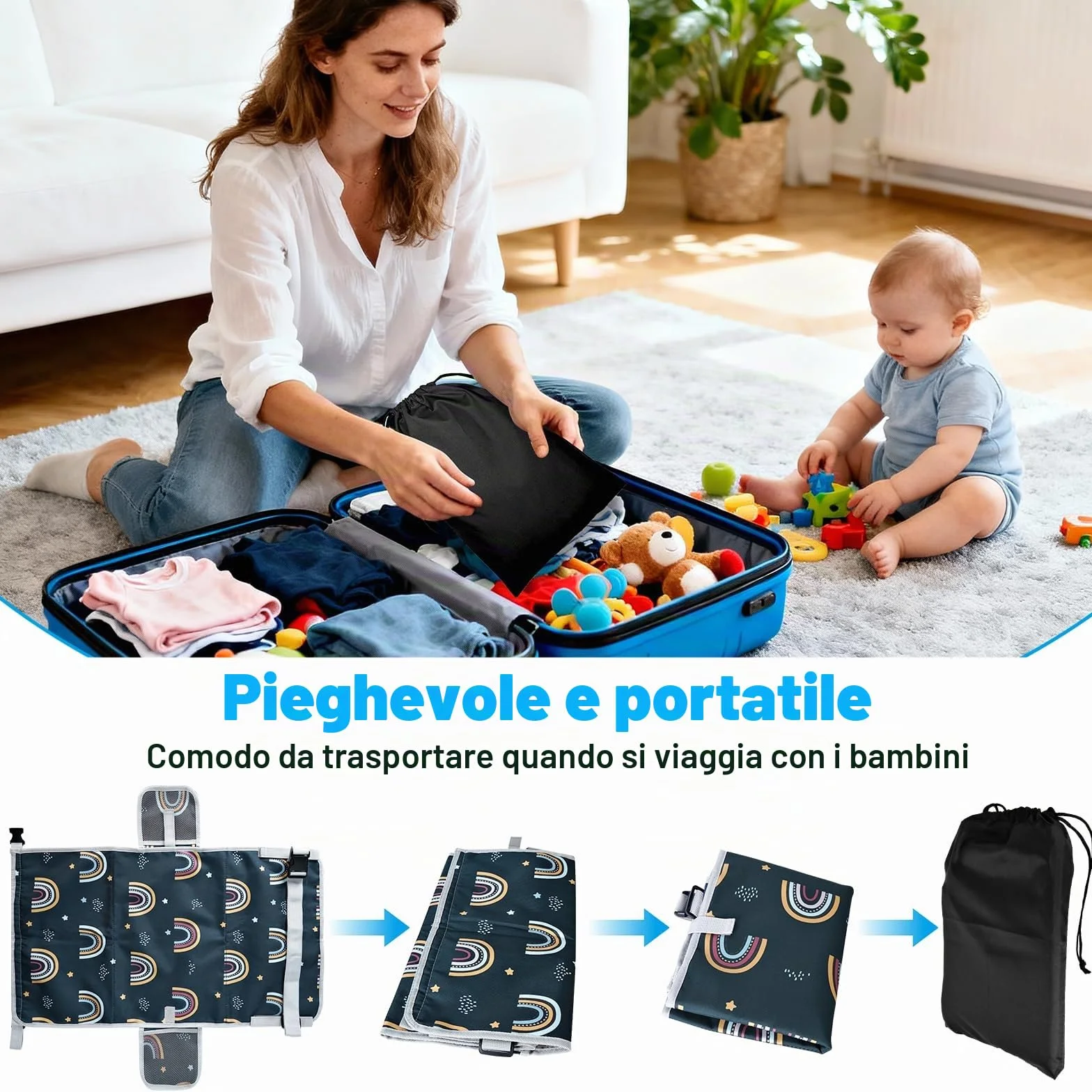 Poggiapiedi Aereo Bambino Estensione Sedile Letto Viaggio Amaca con Borsa