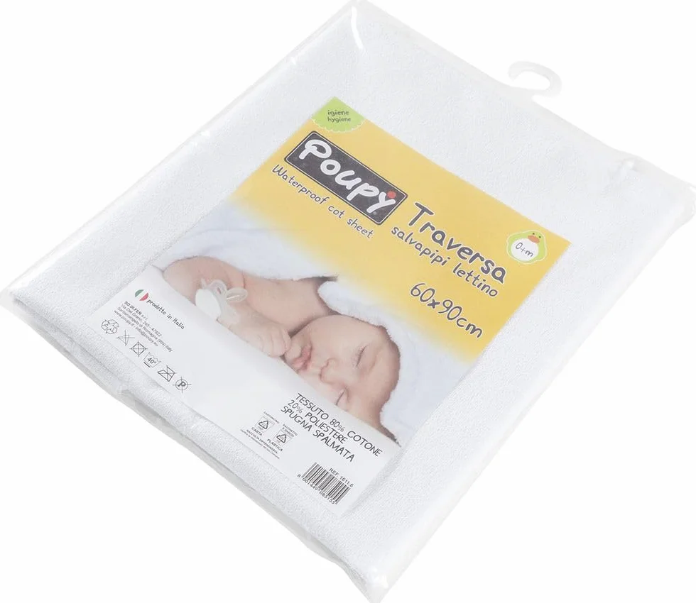 Poupy Traversa salvapipì per lettino neonati cotone PVC