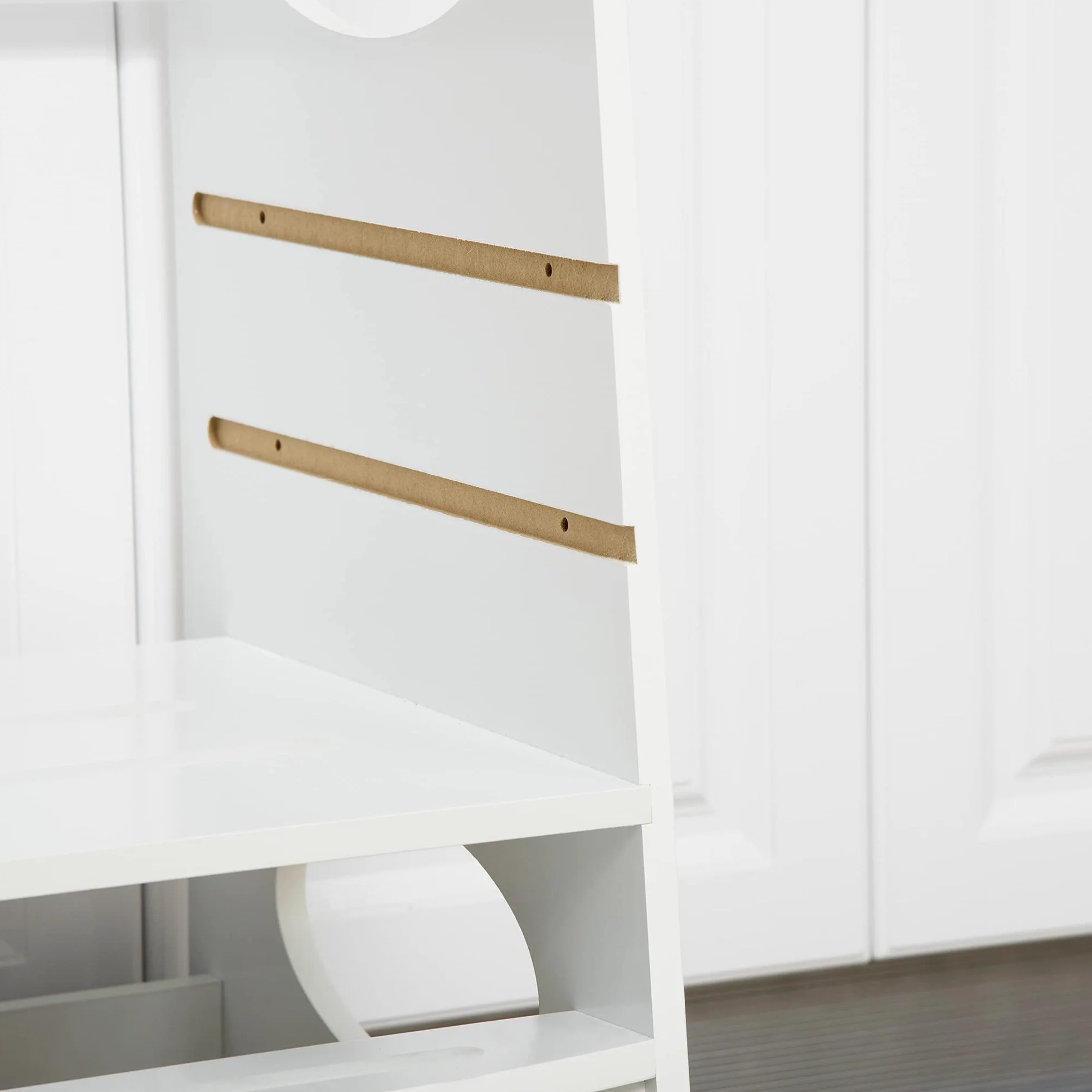 HOMCOM Torre Montessoriana Regolabile 3 Livelli, Torre Apprendimento Bambini Legno Bianco