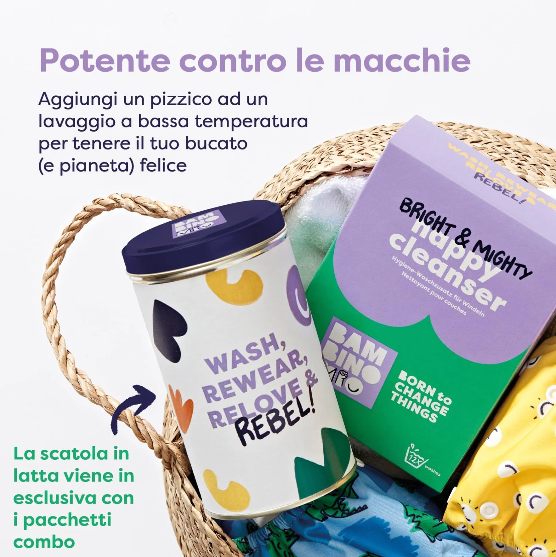 Bambino Mio Igienizzante Bucato Bebè 750g Rimuove le Macchie Pelli Delicate
