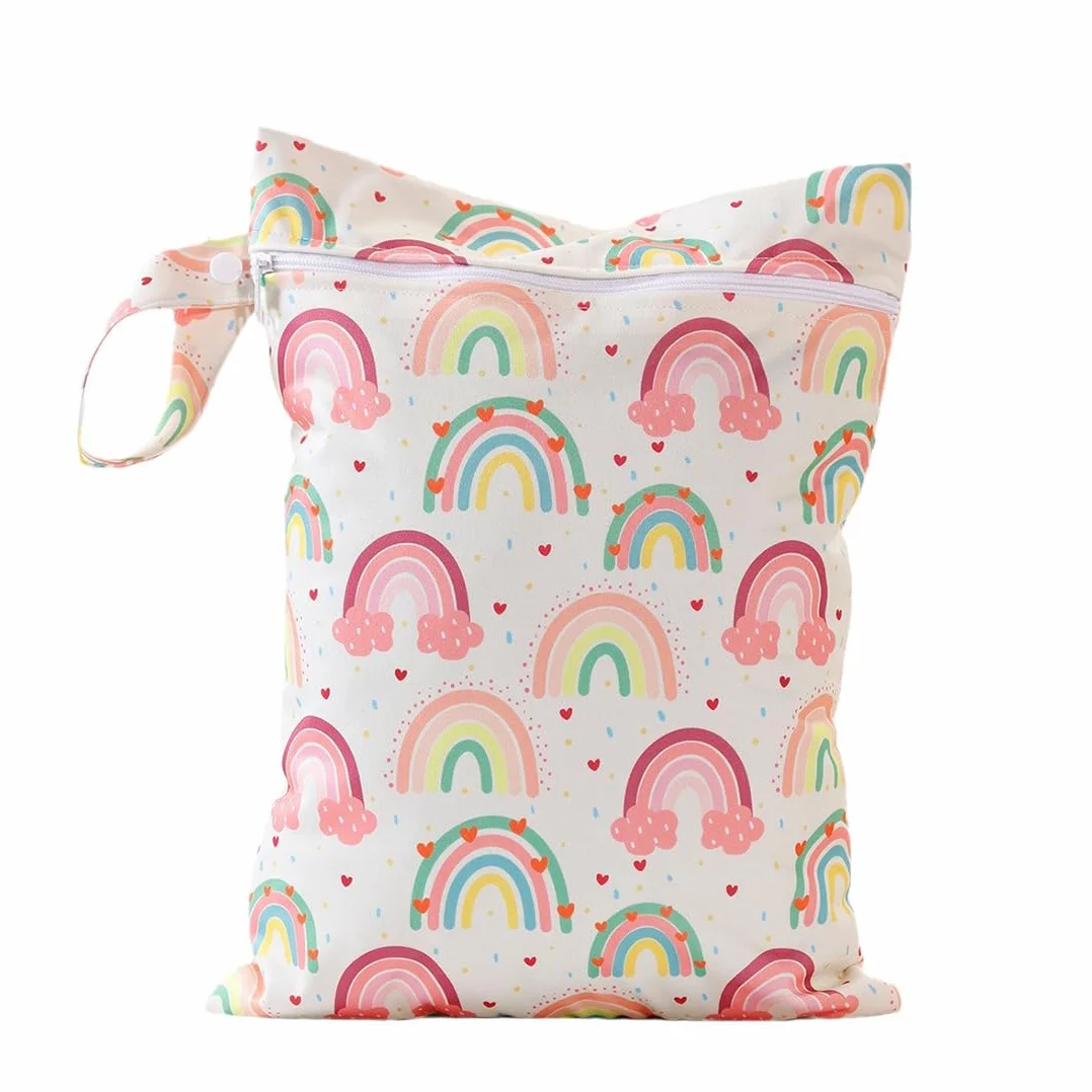 Borsa per Pannolini Riutilizzabile Wet Bag - 1 Pezzo per Pannolini Lavabili, Vestiti Sporchi e Altro (Arcobaleno)