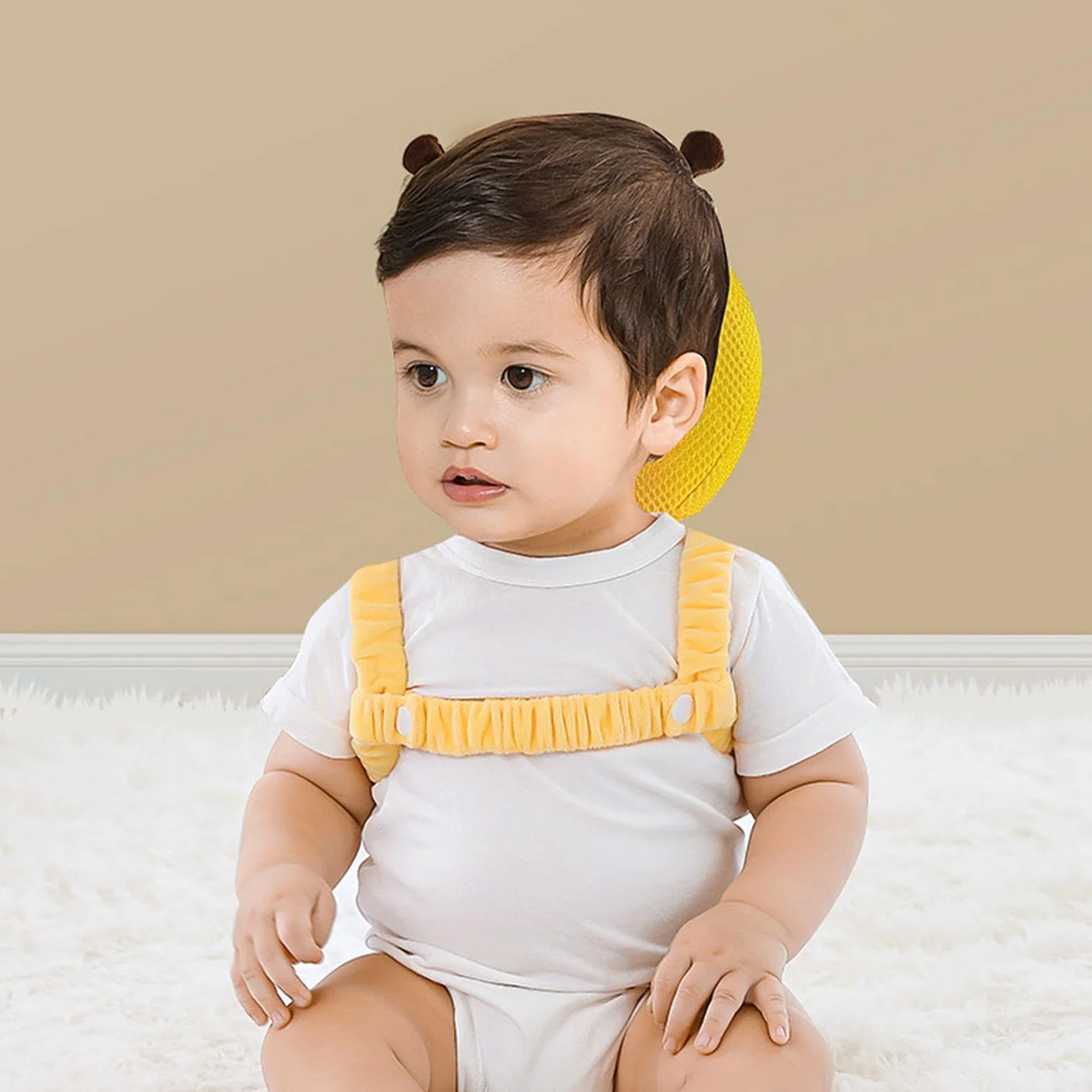 Zaino Protettivo Testa Bambino Design Ape Regolabile Cuscino Sicurezza Neonato Gattonare Camminare Protezione Testa Schiena