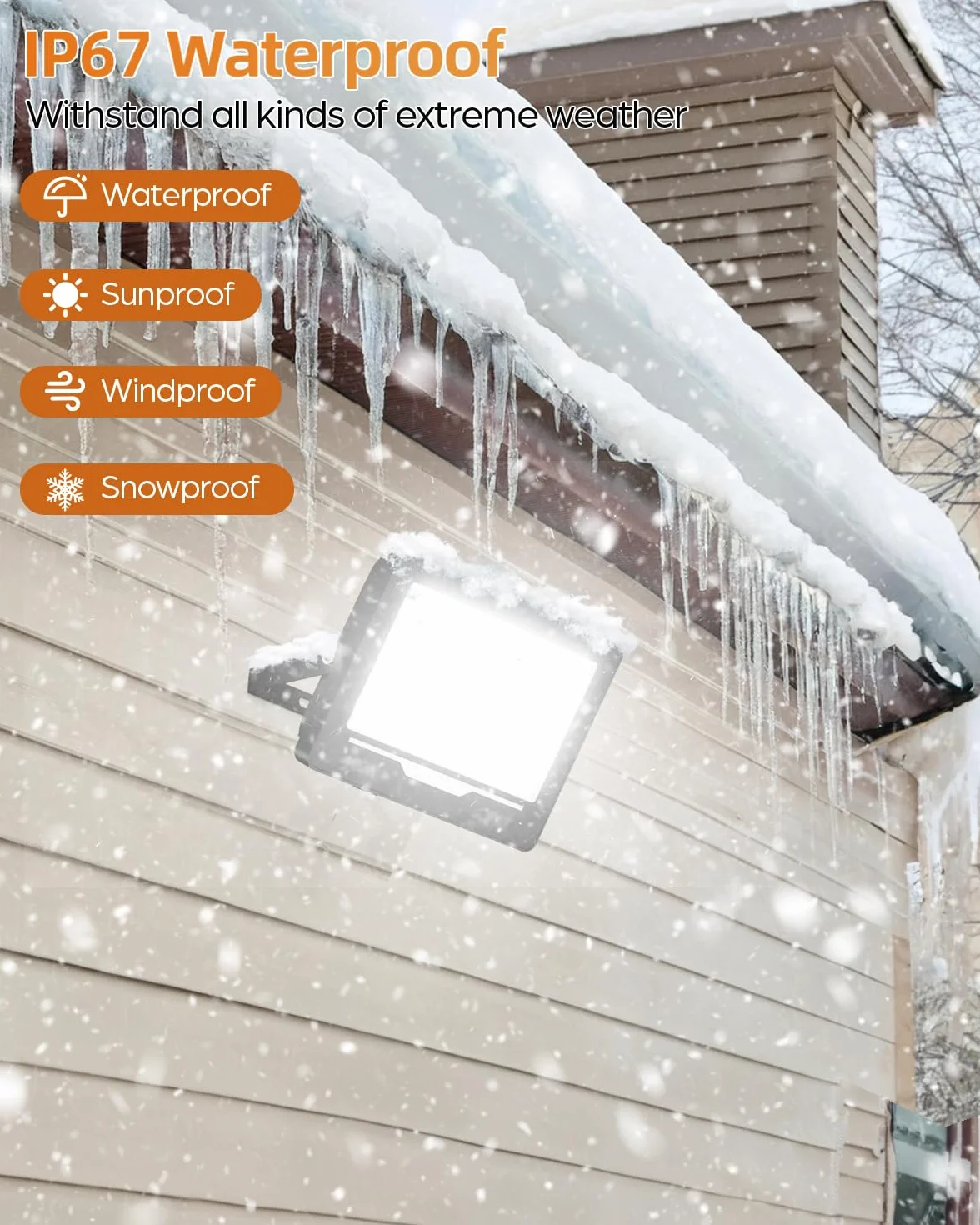 Fari Faretto LED da Esterno 300W 1 Pezzi - 30000LM 6500K Luce Fredda Faro Faretti LED Esterno IP67 Impermeabile per Giardino, Patio, Terrazza, Garage