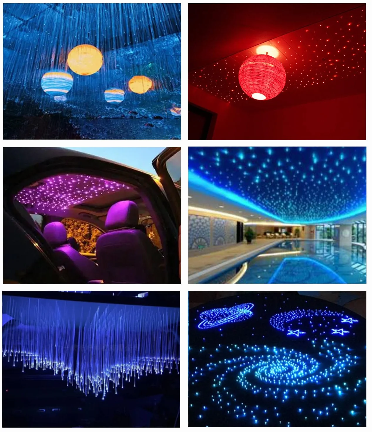 DEWEL Luce in Fibra Ottica, 16W RGBW Cielo Stellato, 450 pz*0.75mm*2m LED per Casa/Auto, Telecomando a 28 Tasti/Starry Sky Plafoniere Kit per Soffitto Room Decor