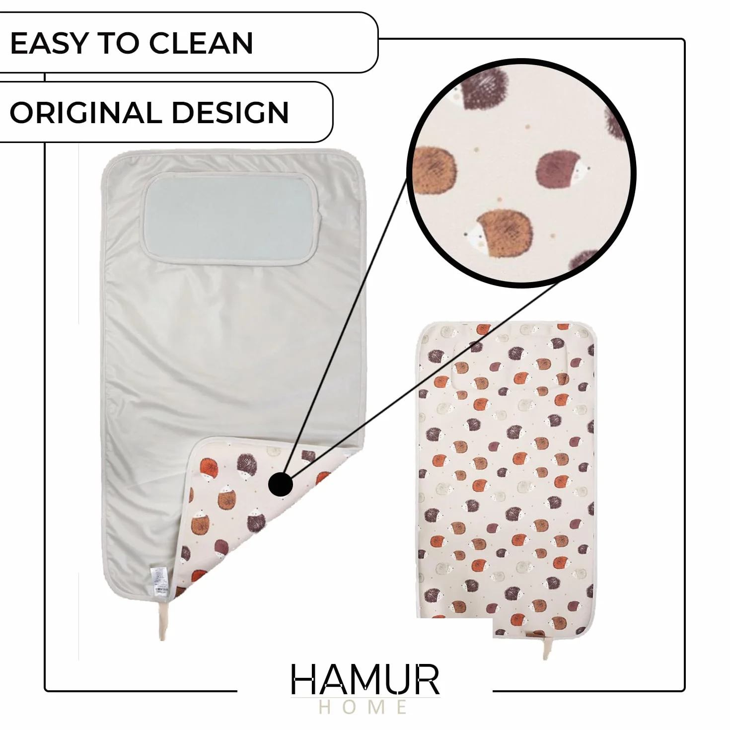 Hamur Home Fasciatoio Portatile Pieghevole Impermeabile 40x70 cm Lavabile - Neonato Viaggio Regalo