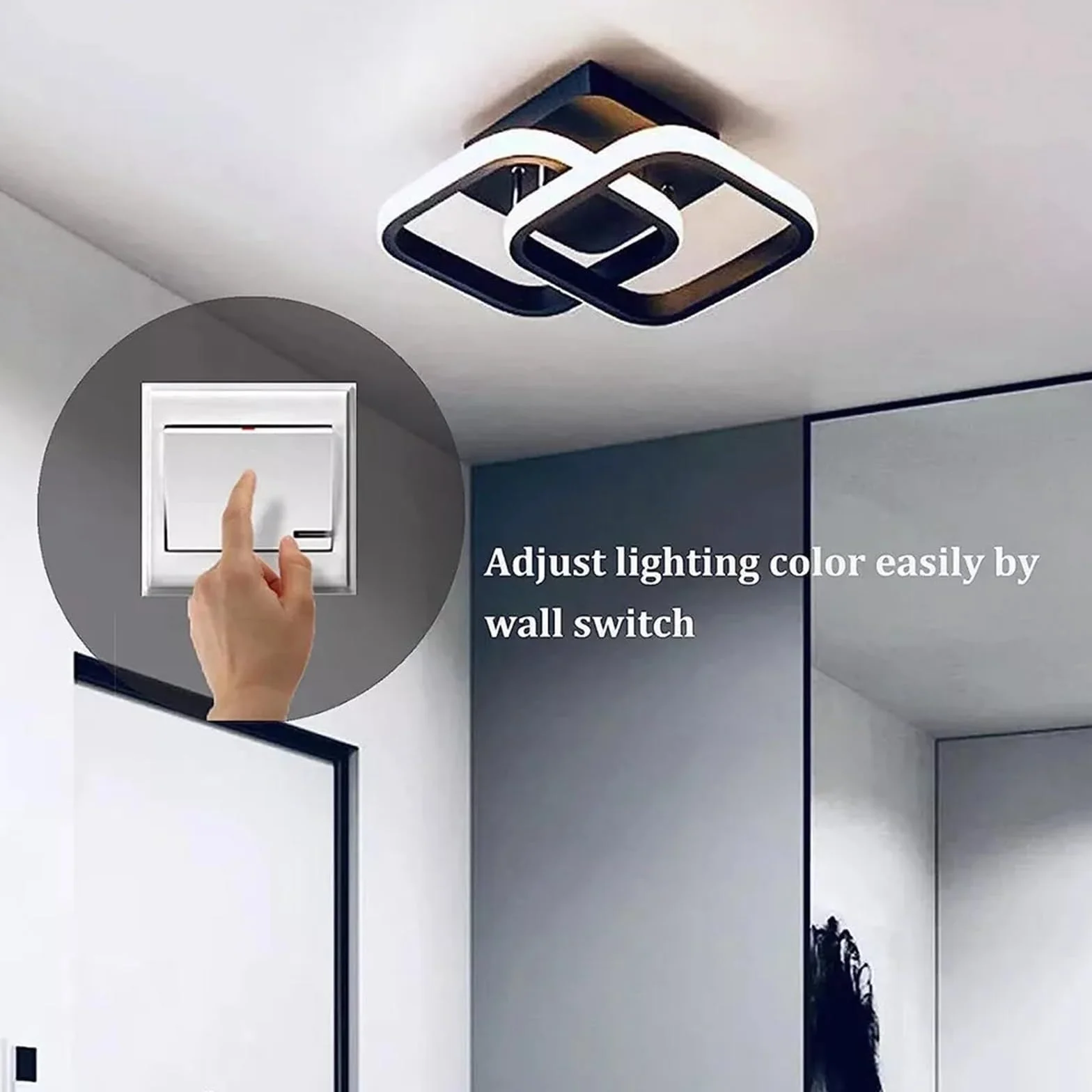 Plafoniera Led Soffitto Lampada da soffitto moderna a LED con luce a sospensione quadrata for bagno, cucina, camera letto