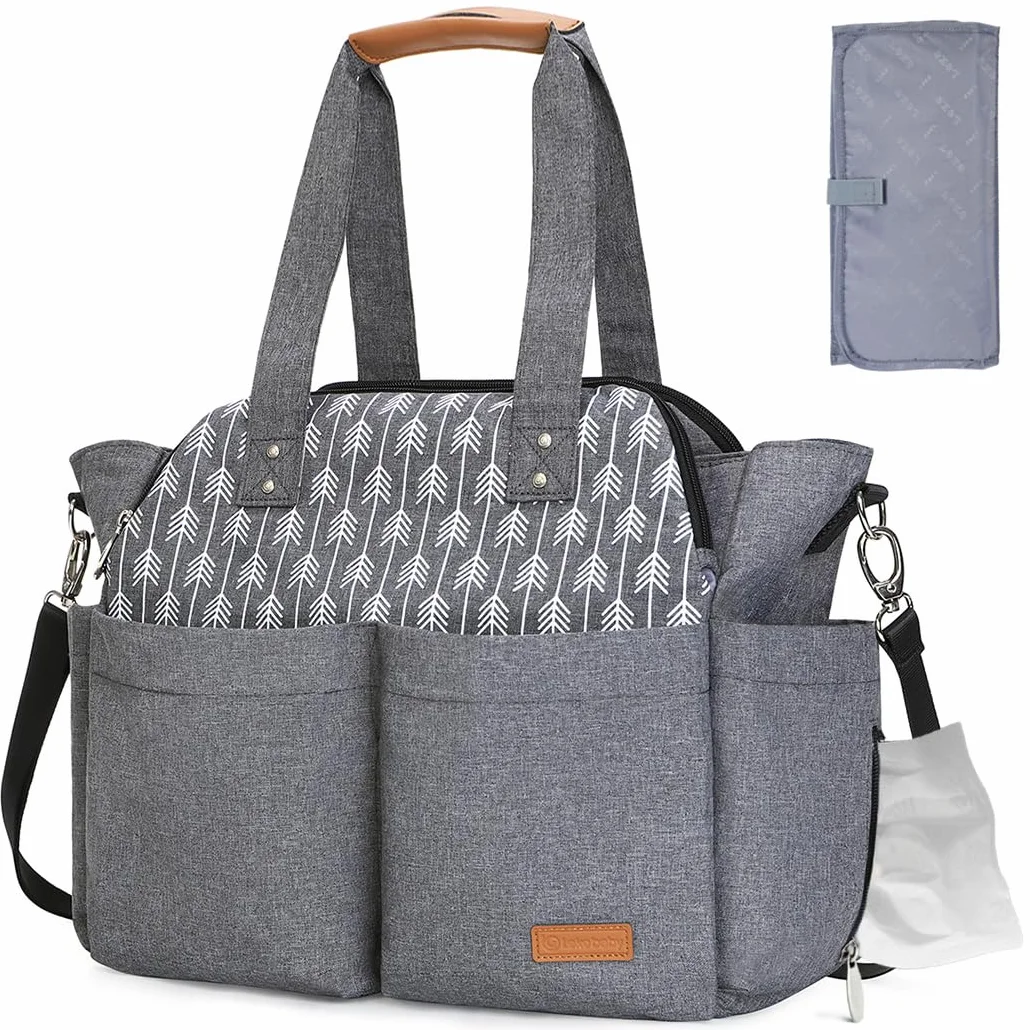 Lekebaby Borsa Fasciatoio Neonato Impermeabile Multifunzionale per Passeggino Portatile con Ganci