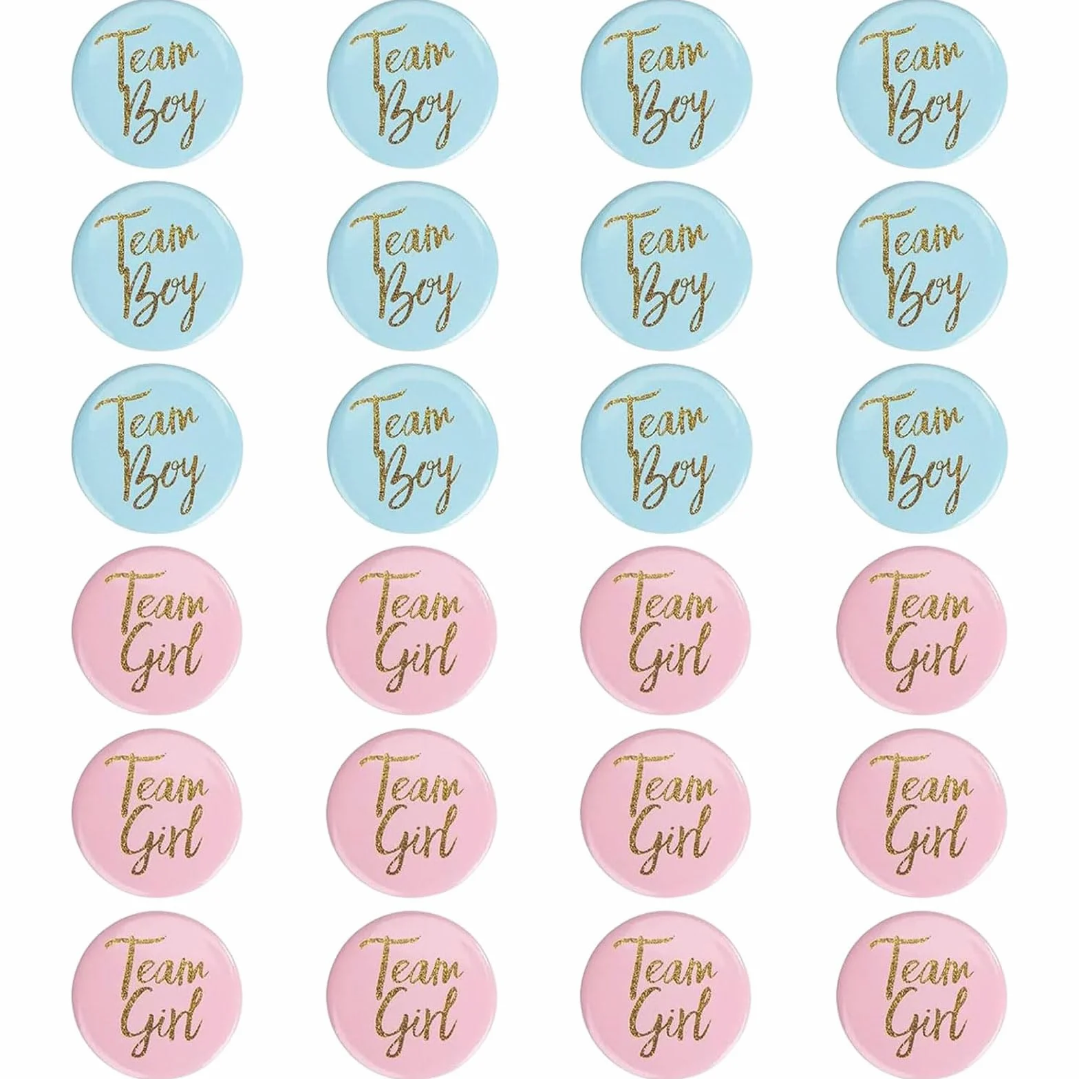 Spille Gender Reveal Party Pulsanti Rivelazione Genere Bottoni Baby Shower 24 Pezzi