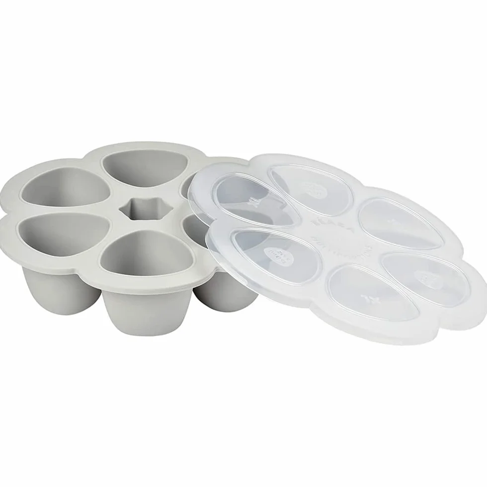BÉABA Vasetti Multipli in Silicone 6 Scomparti 150 ml Grigio
