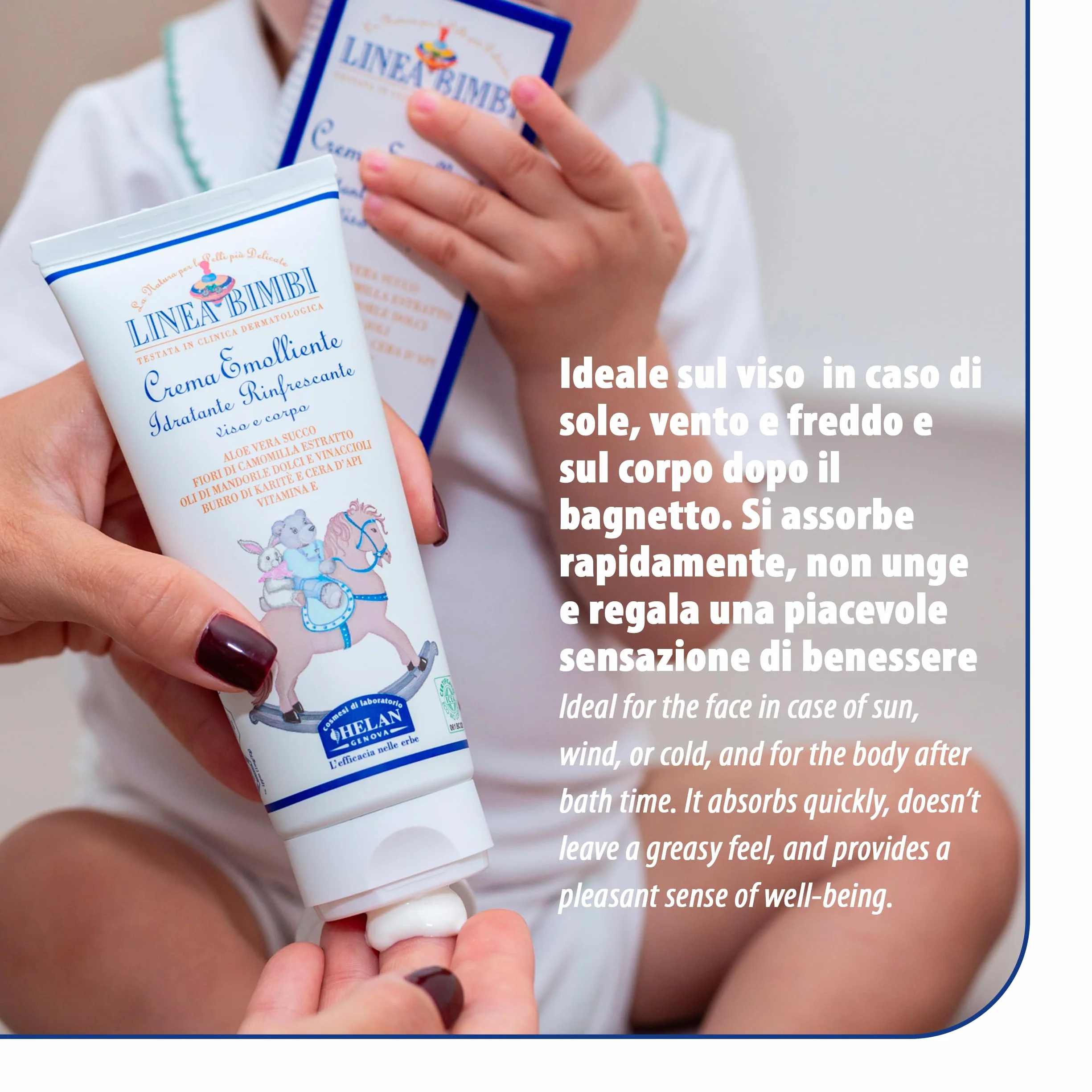 Helan Linea Bimbi Bio Crema Emolliente Idratante Viso e Corpo 100ml Made in Italy