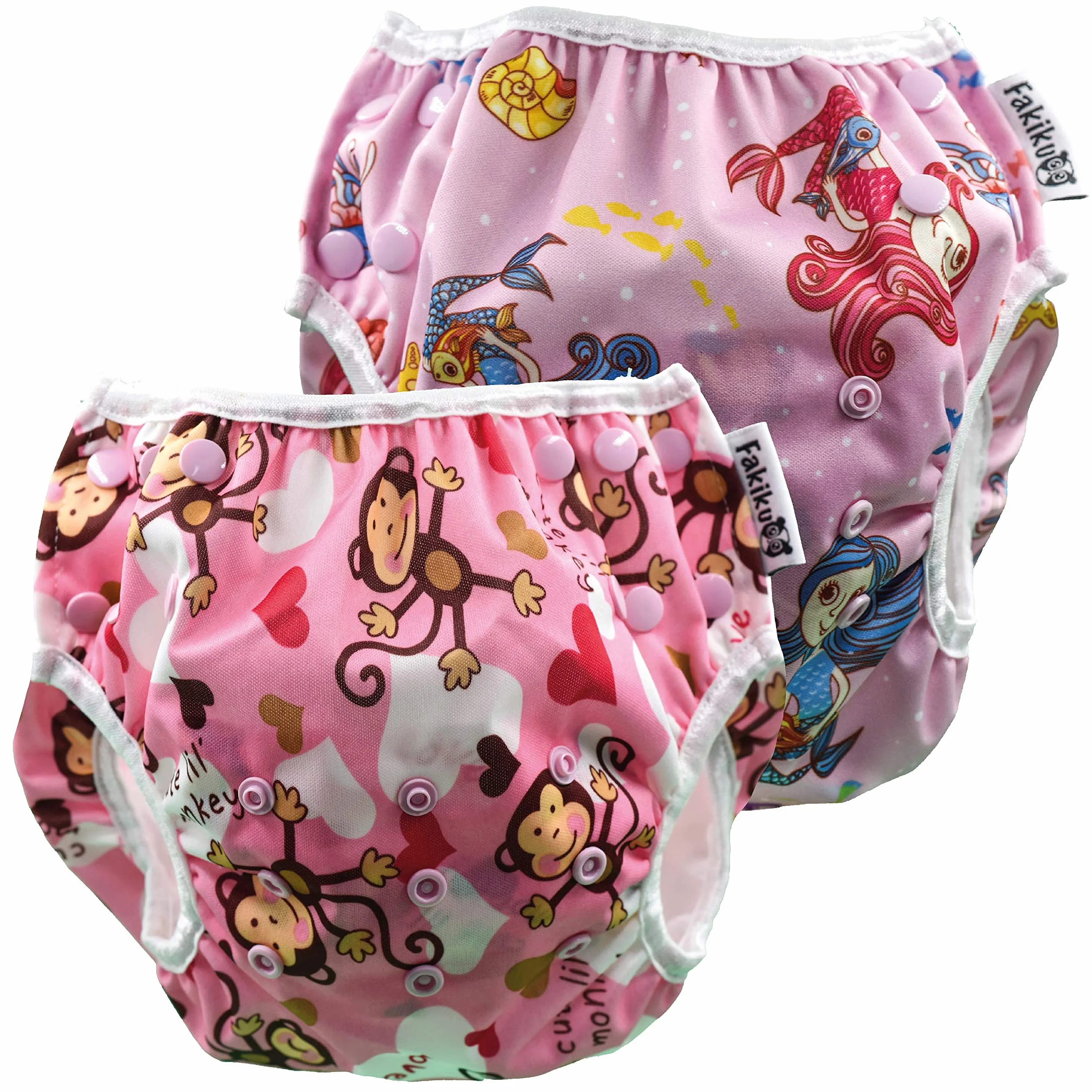 Pannolino Costumino Contenitivo Neonato Bimbi 0-36 Costume Piscina Regolabile Riutilizzabile Set Mare Lavabili Pannolino Nuoto