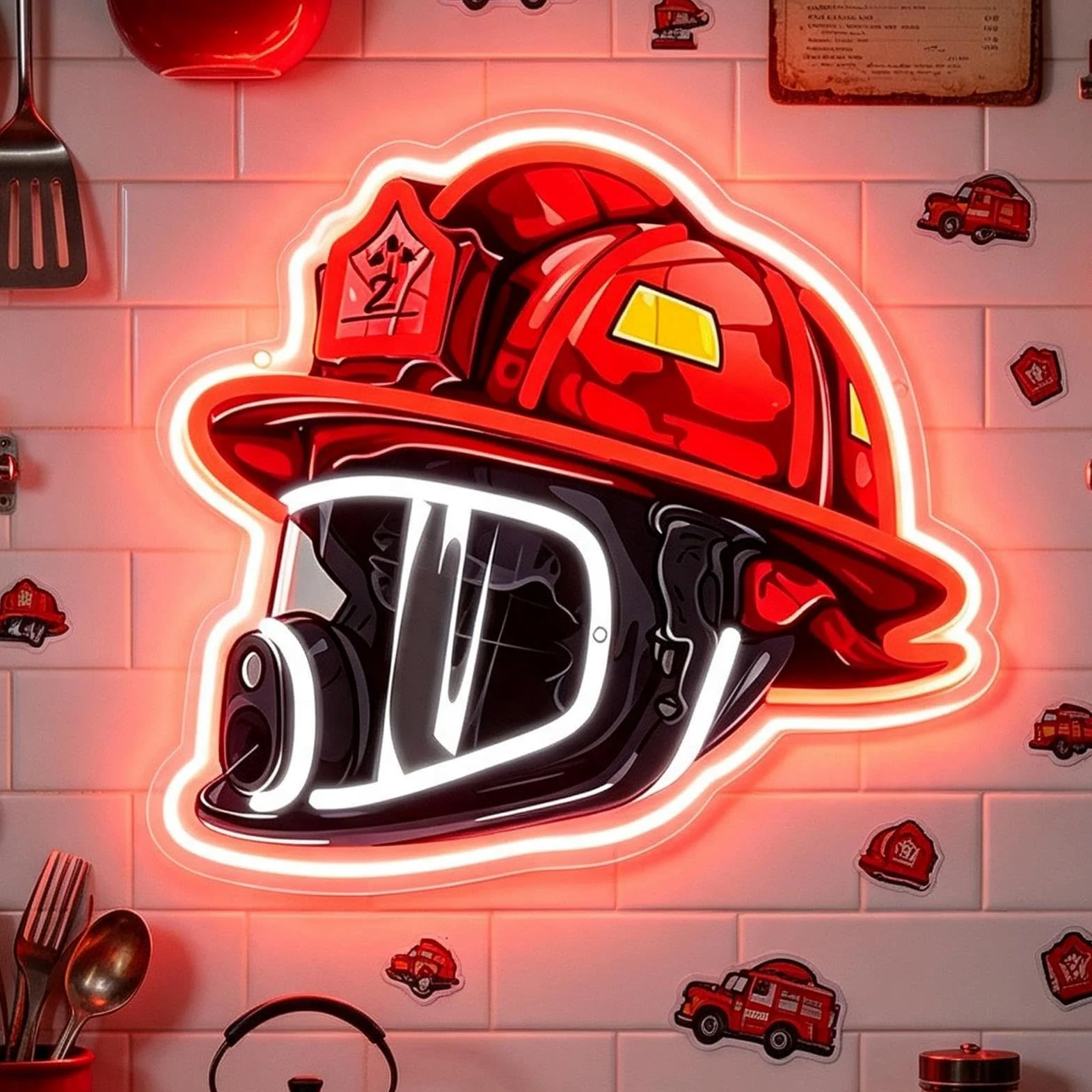 Insegna al neon a LED regolabile, alimentata tramite USB, rossa e luminosa | Lampada decorativa da parete per bar, salotto, ristorante, camera da letto, ufficio, negozio, officina, stazione