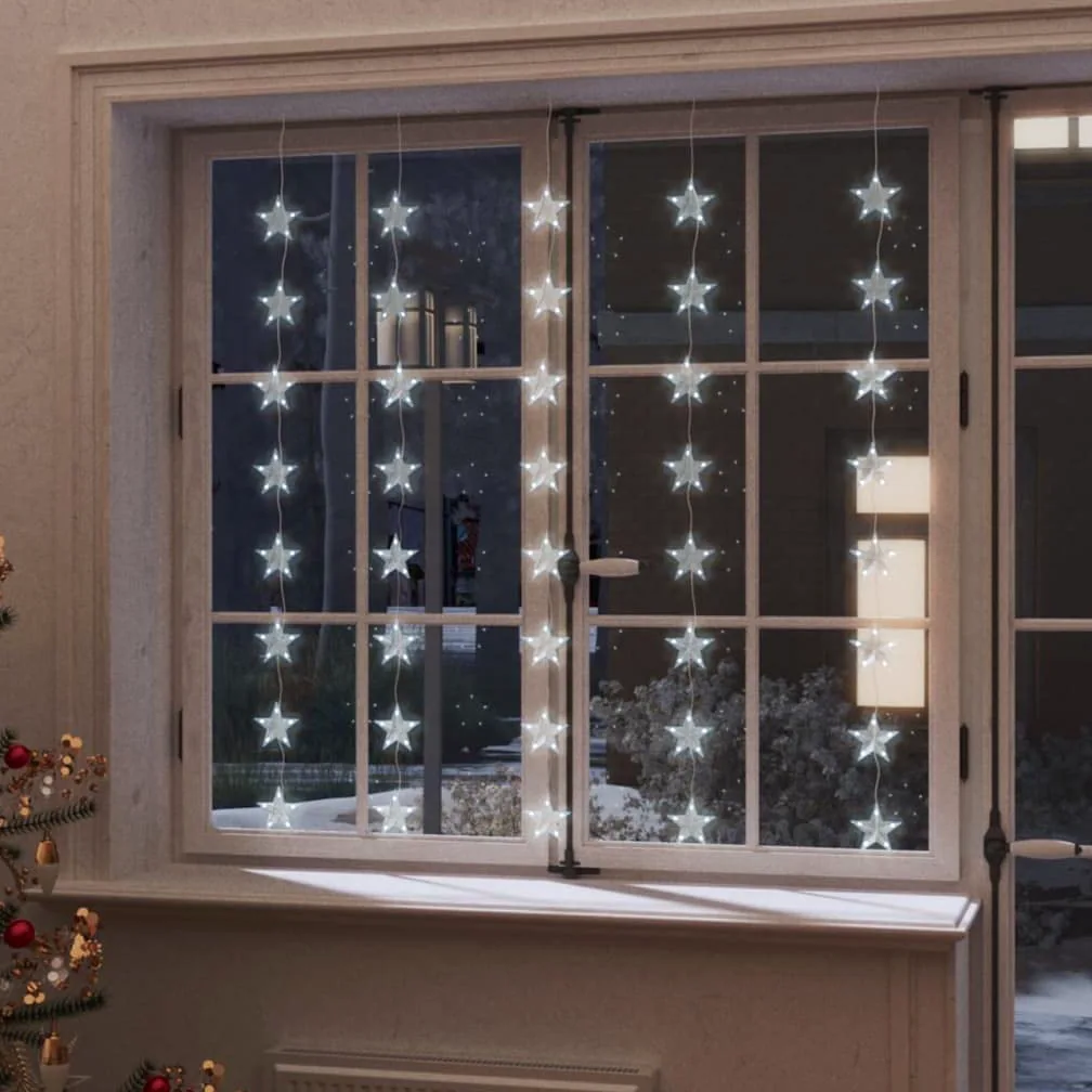 Furniture Select-LED - Tenda luminosa a forma di stella, 200 LED, luce bianca fredda, 8 funzioni