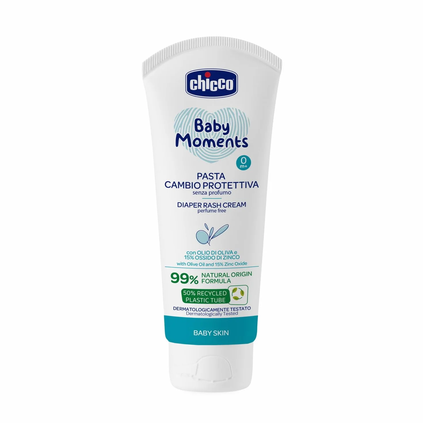 Chicco Baby Moments Pasta Cambio Protettiva, Pasta Cambio Pannolino, Ossido di Zinco, Formula Delicata, 100 ml
