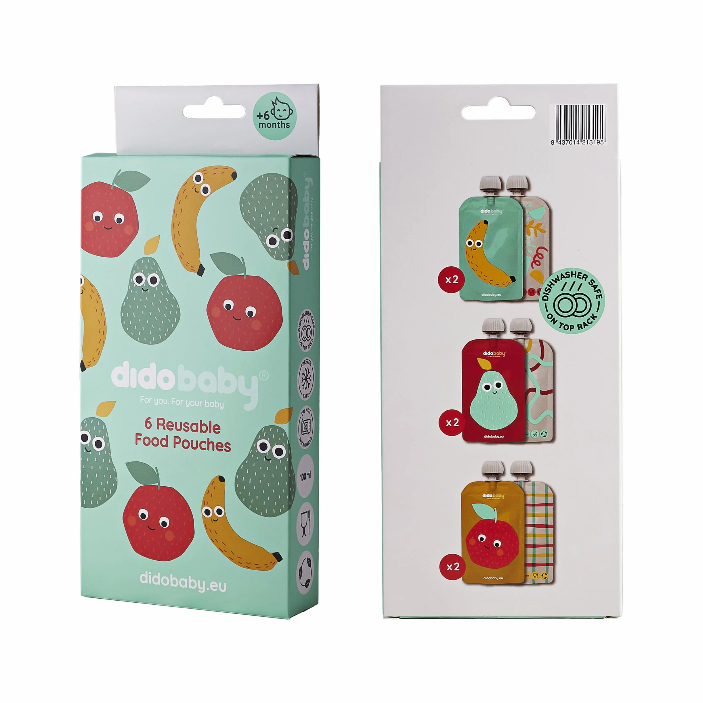 Buste Riutilizzabili per Pappa Bebè Didobaby Set da 6 – Sacchetti Ricaricabili Senza BPA Anti-Perdita Lavabili